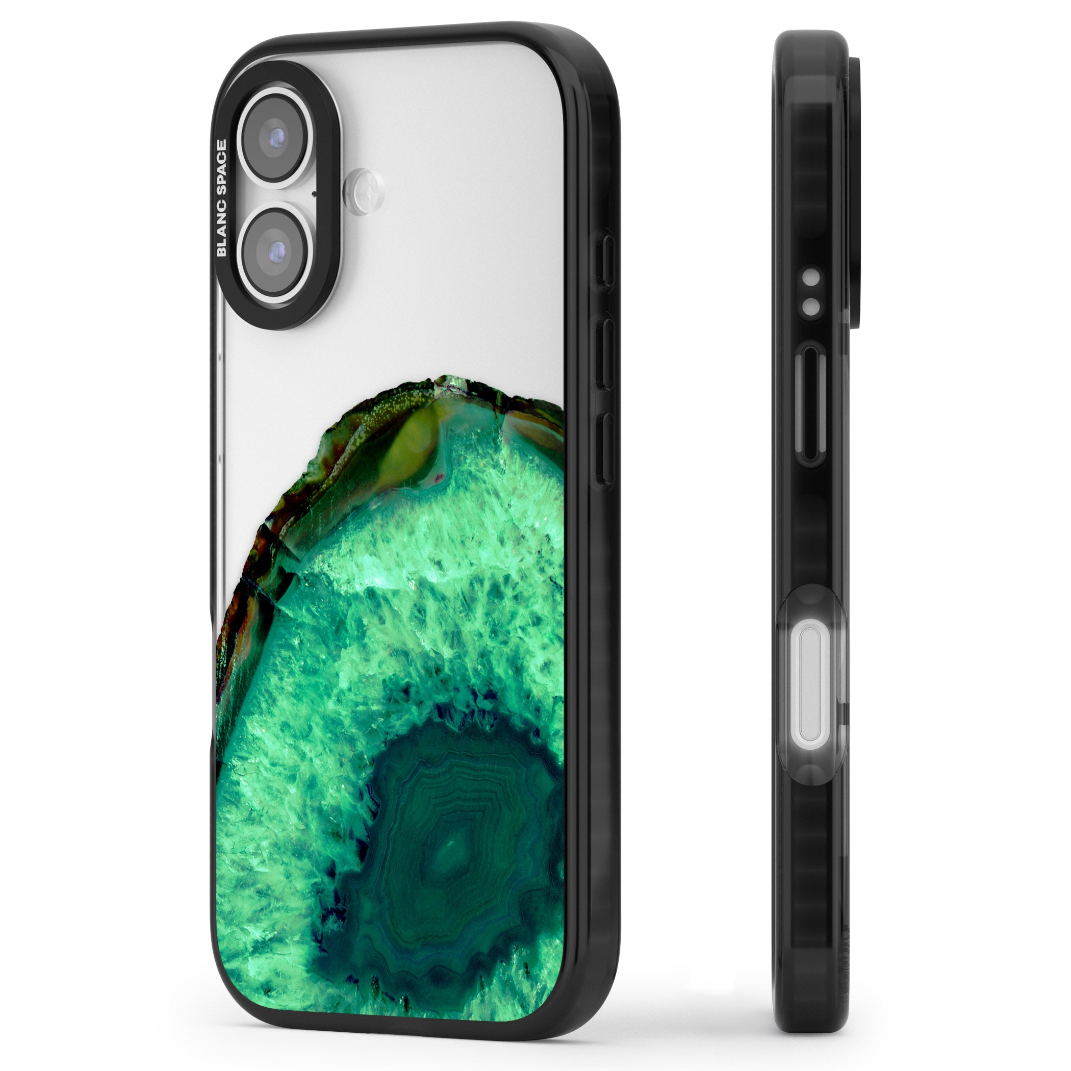 Emerald Geode iPhone 17 Impact Black Phone Case Side Profile