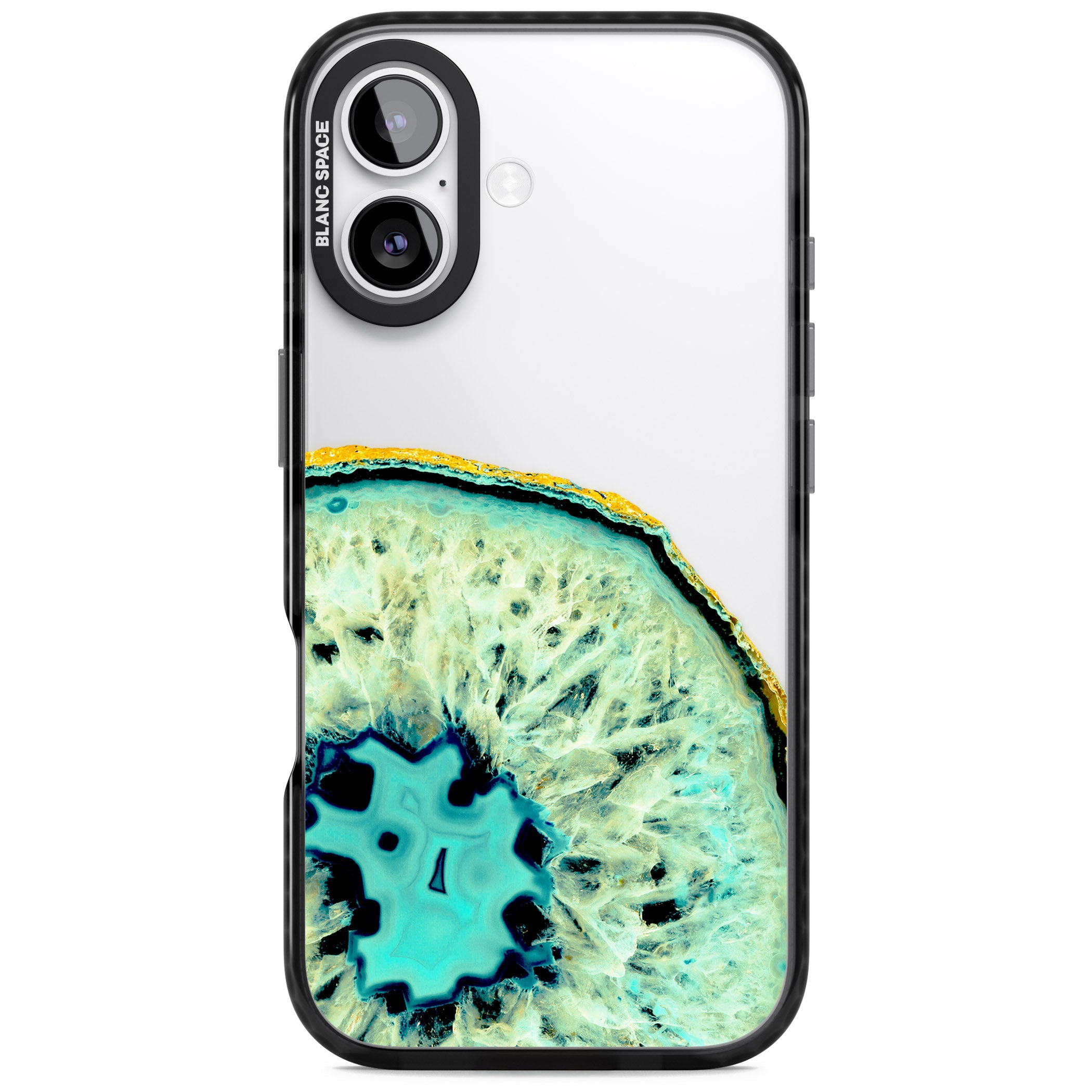 Turquoise Geode Crystal iPhone 17 Impact Black Phone Case