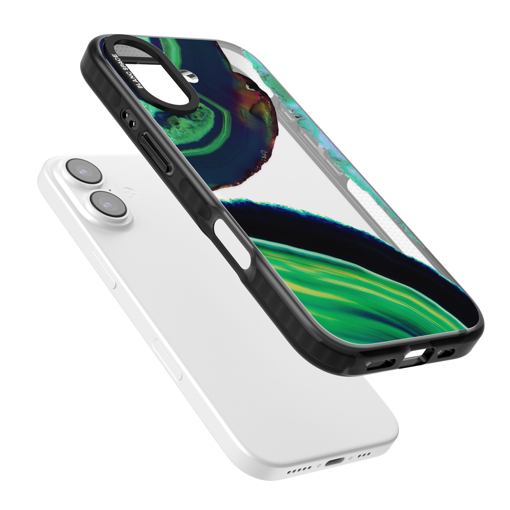 Green Geode Glow iPhone 17 Impact Black Phone Case Colours