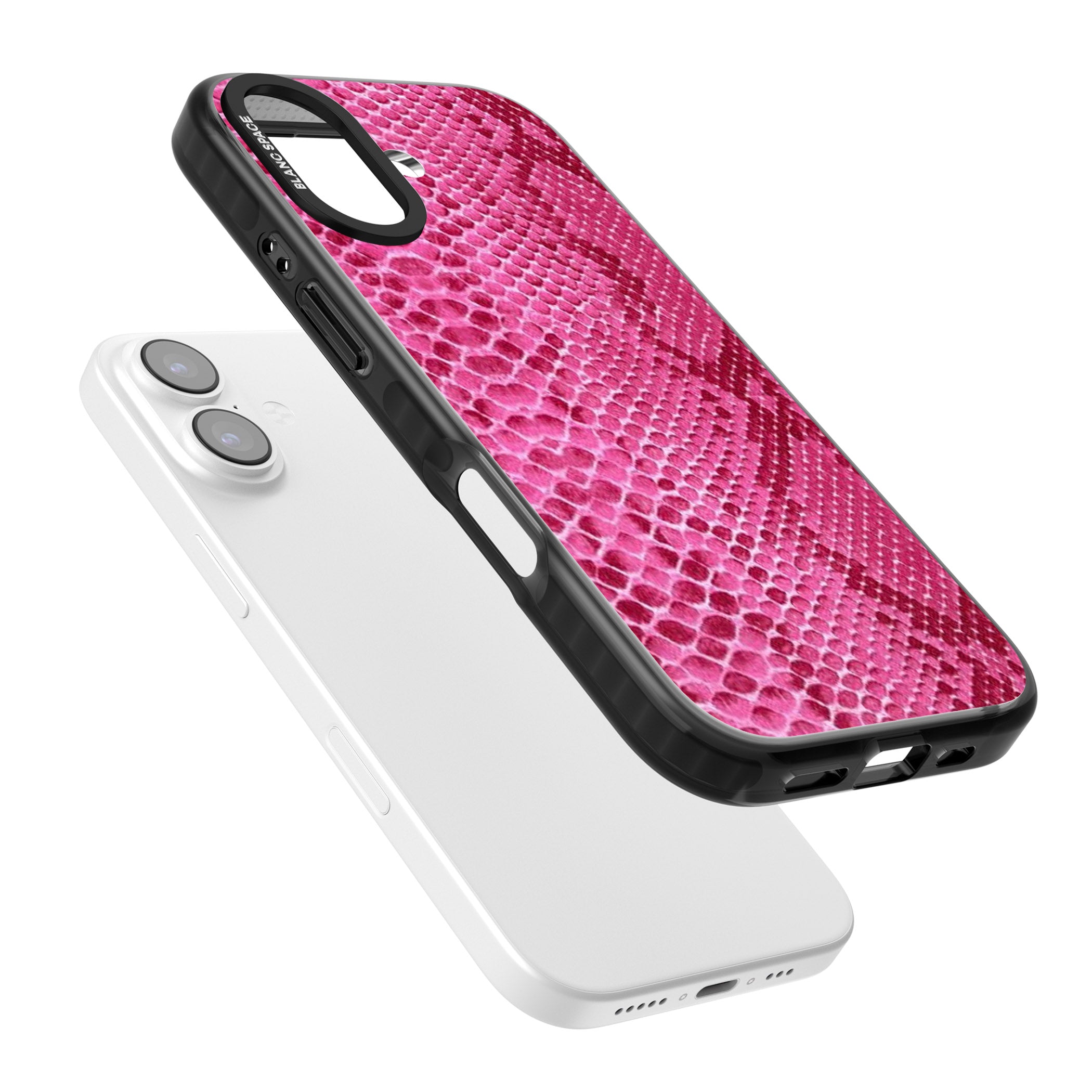 Pink Snakeskin iPhone 17 Impact Black Phone Case Colours