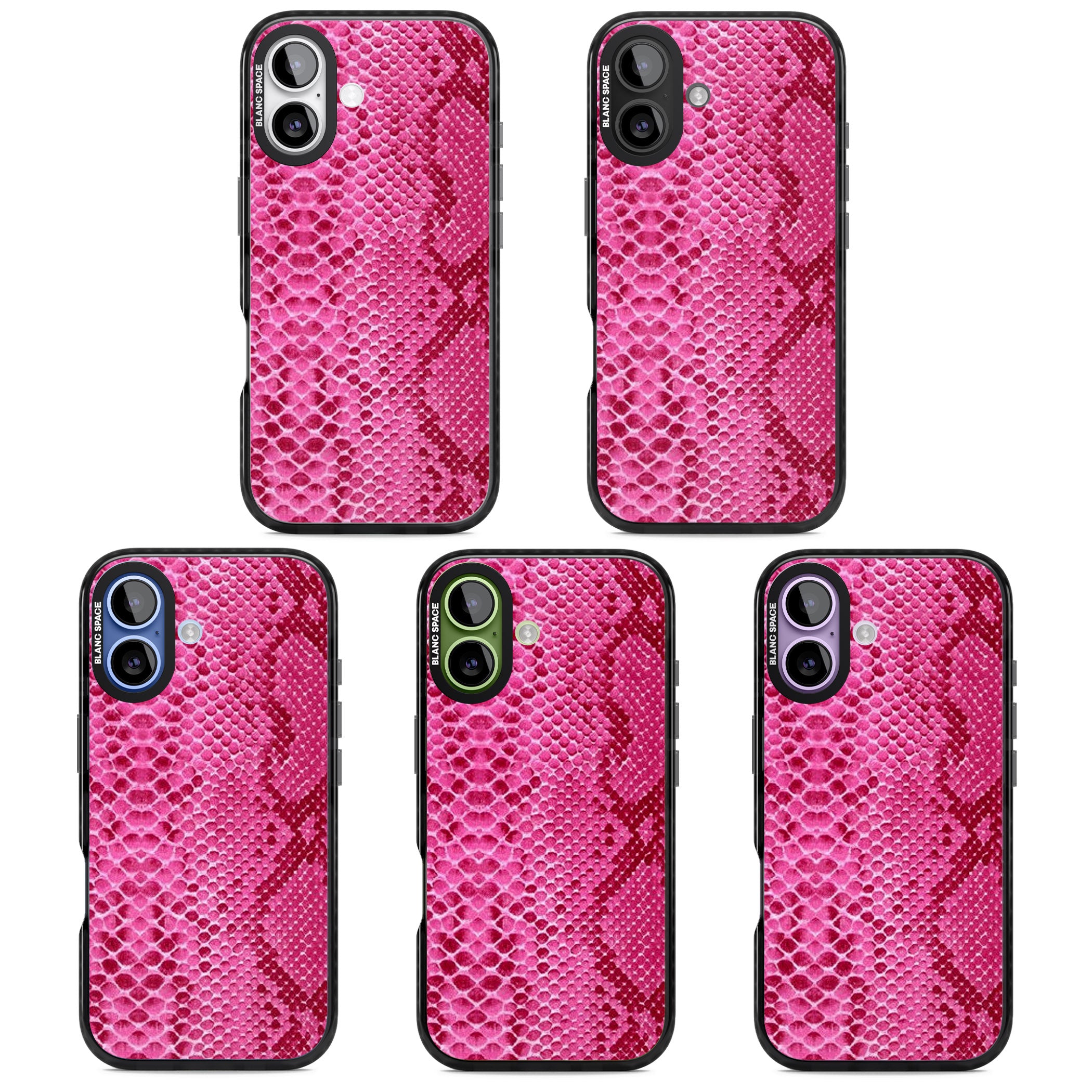 Pink Snakeskin iPhone 17 Impact Black Phone Case APT Impact Protection