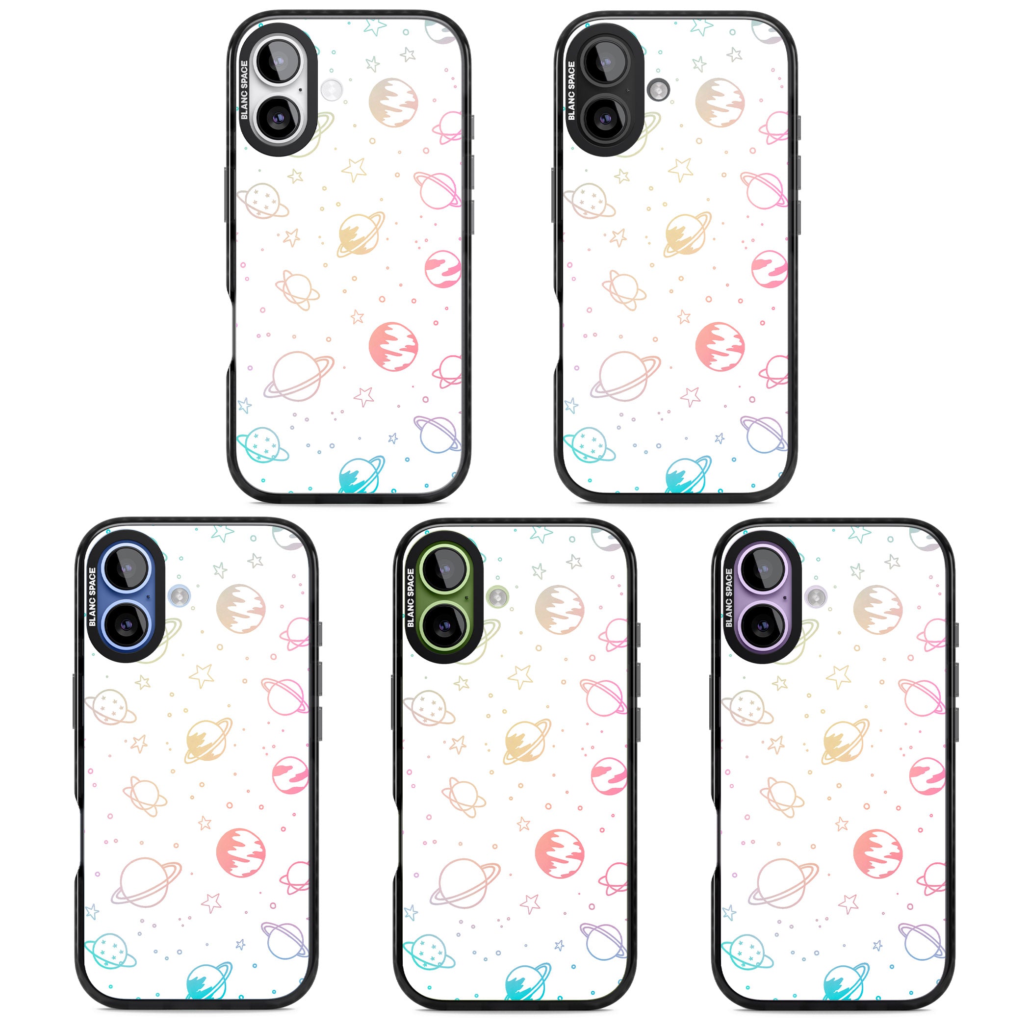 Pastel Cosmic Galaxy iPhone 17 Impact Black Phone Case APT Impact Protection