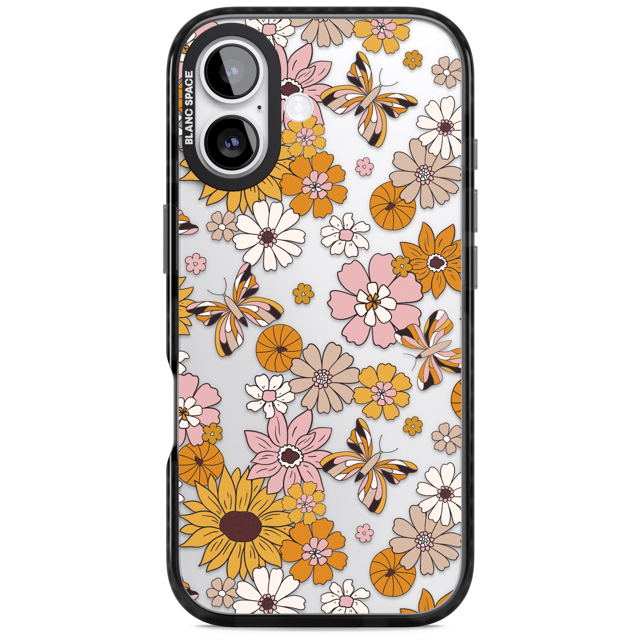 Butterfly Bloom Autumn Floral iPhone 17 Impact Black Phone Case