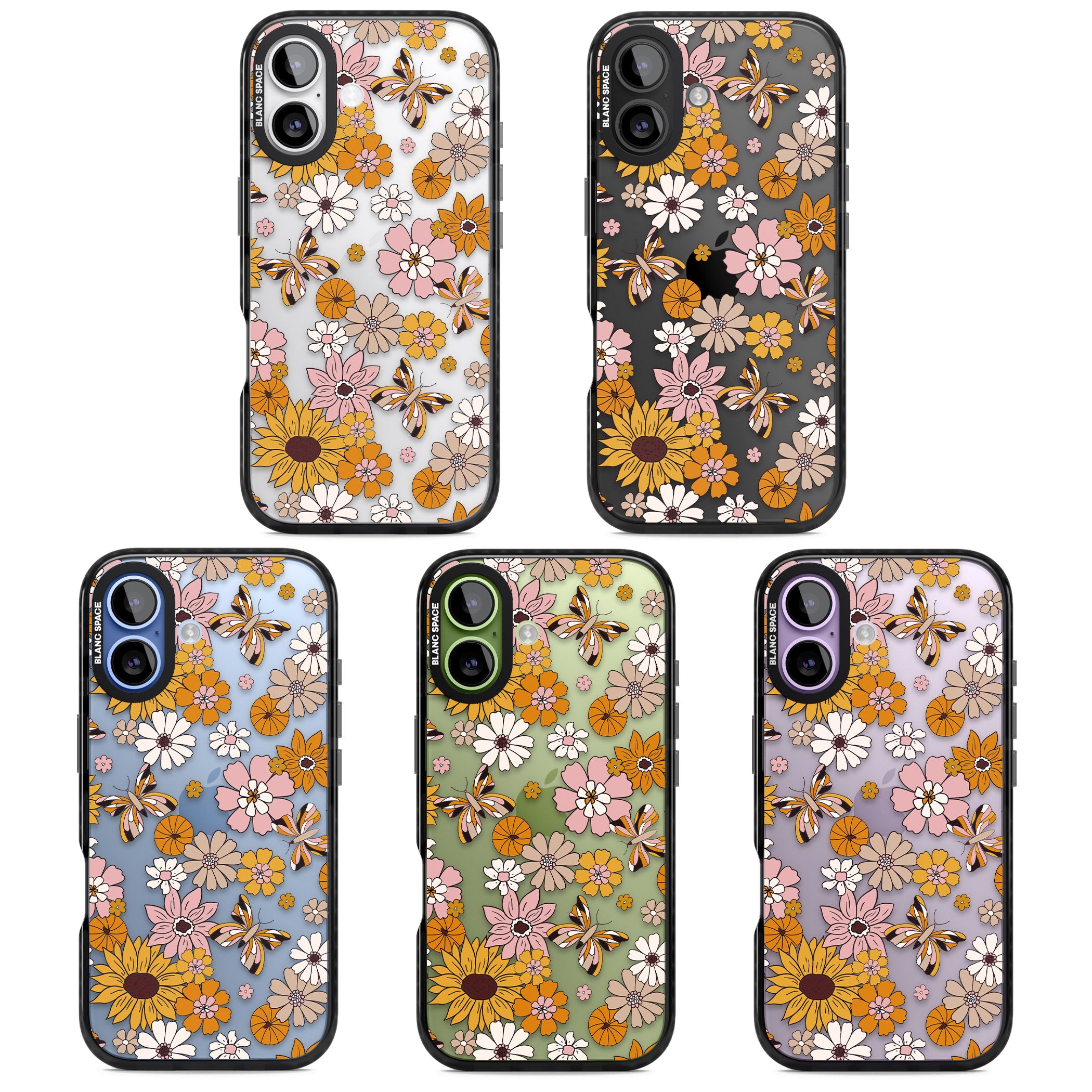 Butterfly Bloom Autumn Floral iPhone 17 Impact Black Phone Case APT Impact Protection