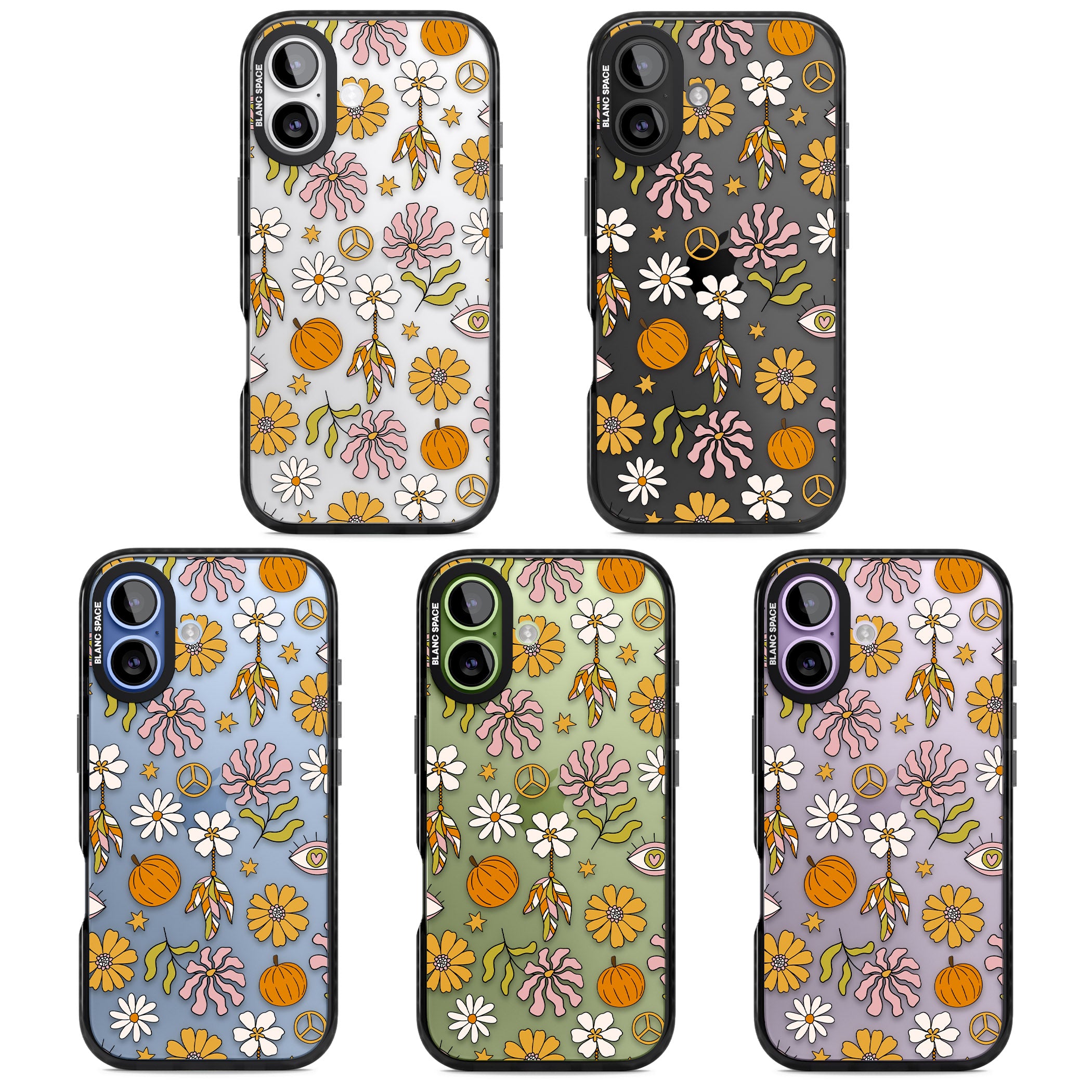 Retro Boho Fall Floral iPhone 17 Impact Black Phone Case APT Impact Protection
