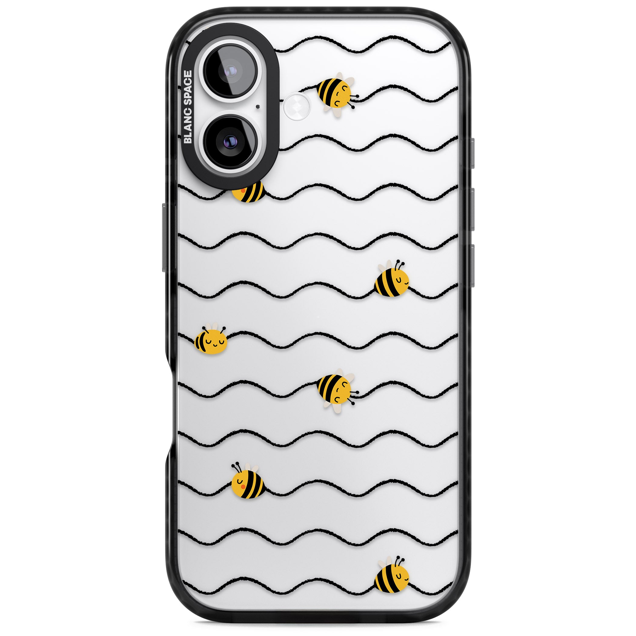 Bee Wave Pattern iPhone 17 Impact Black Phone Case