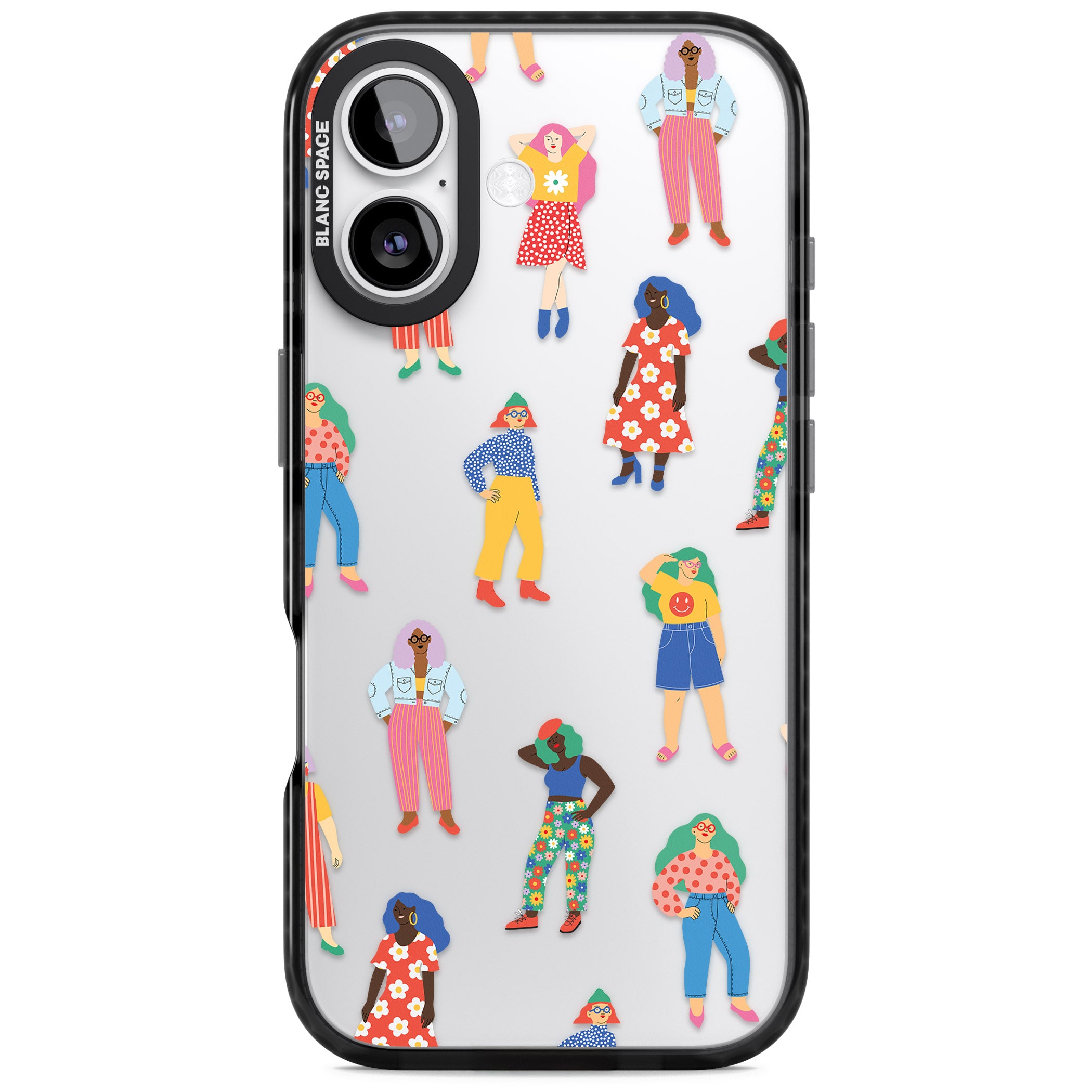 Girls Pattern iPhone 17 Impact Black Phone Case