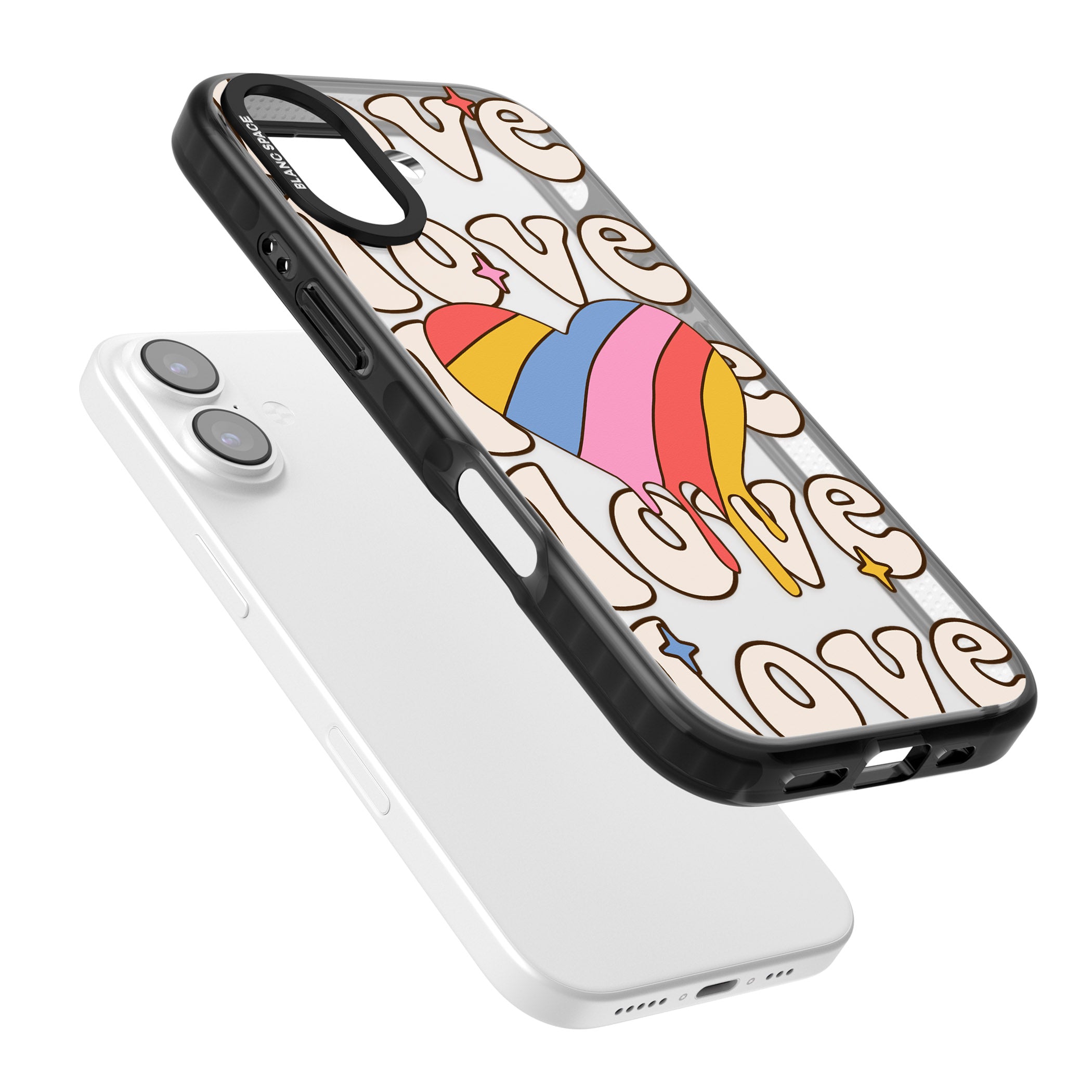 Groovy Love iPhone 17 Impact Black Phone Case Colours