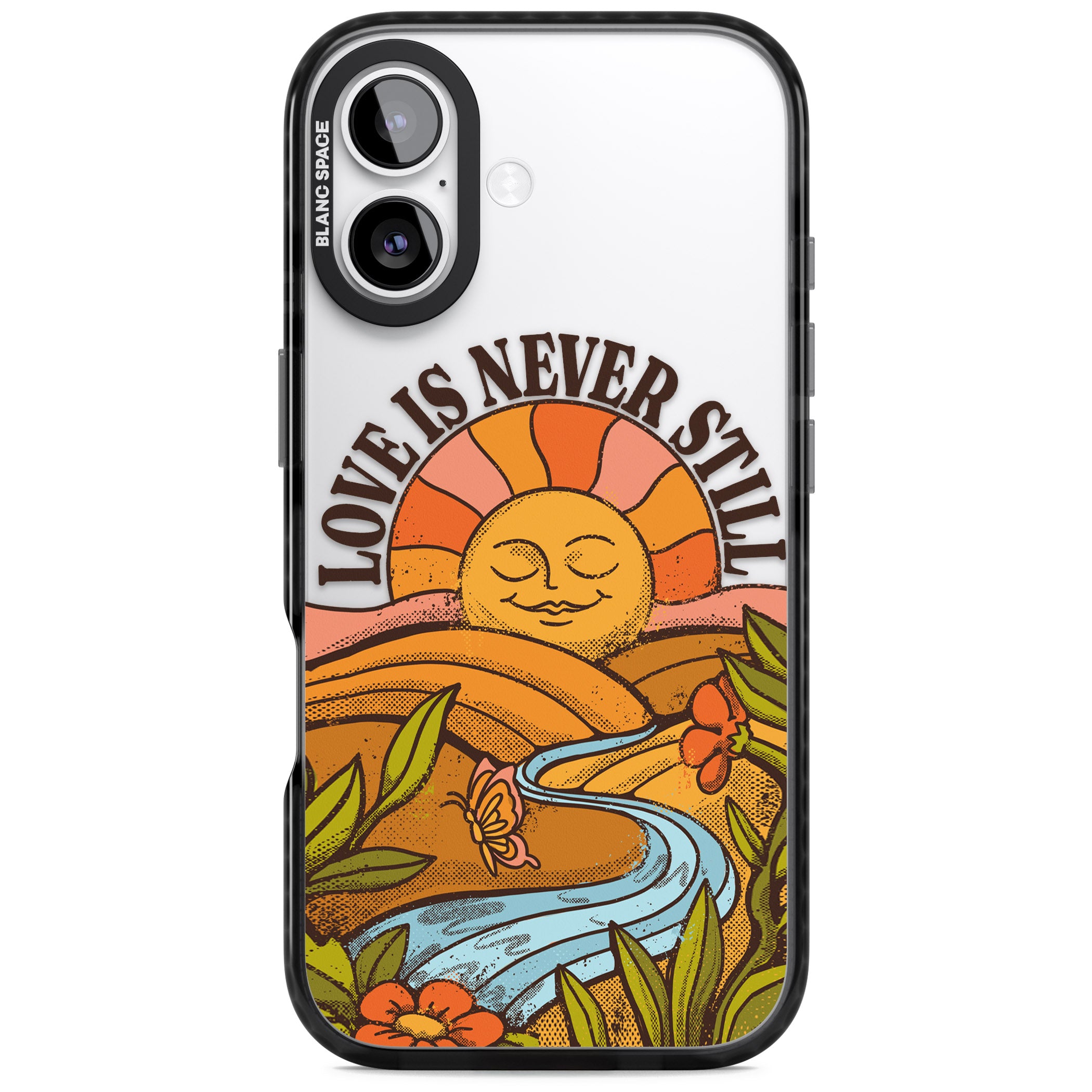 Love Is Never Still iPhone 17 Impact Black Phone Case