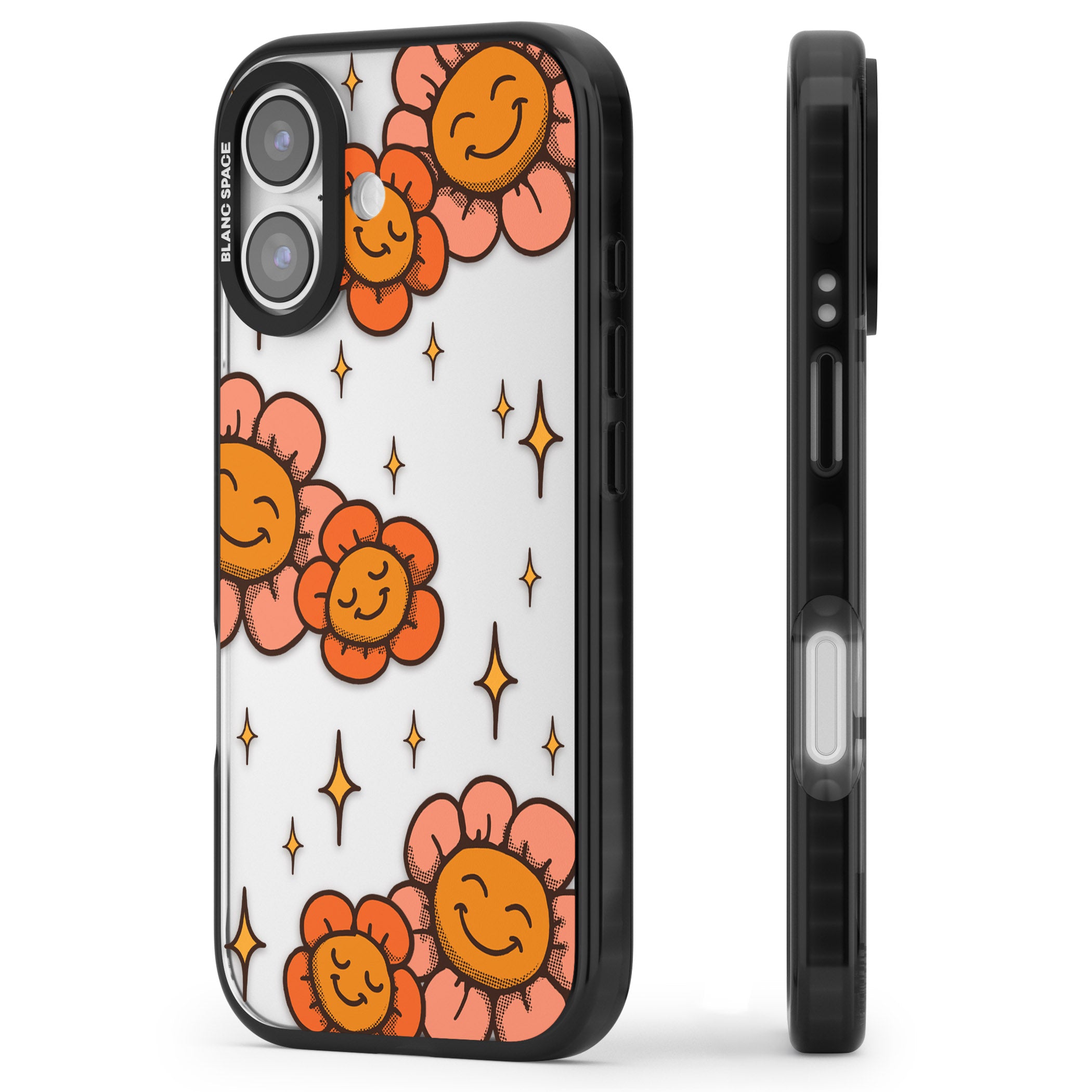 Mellow Flowers iPhone 17 Impact Black Phone Case Side Profile