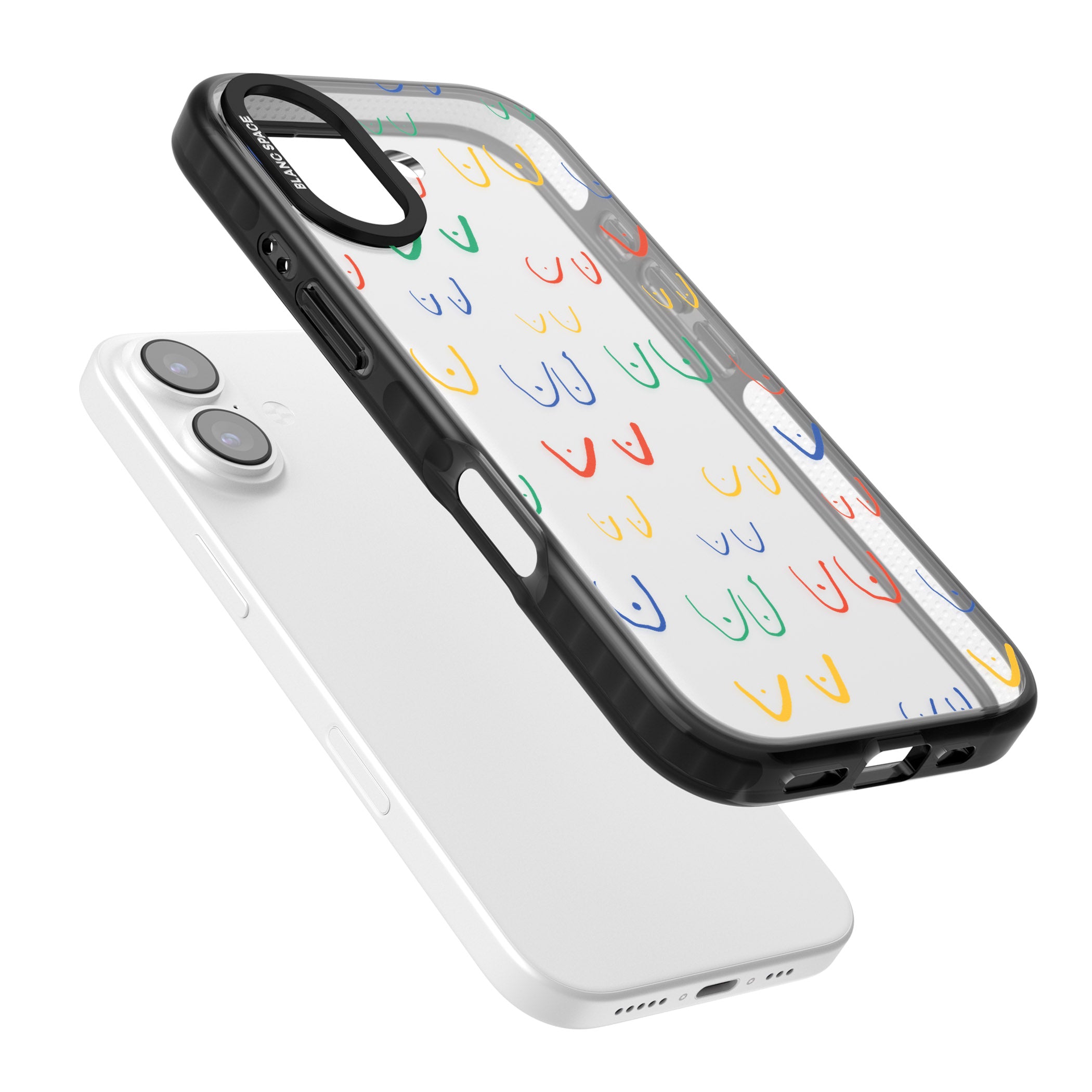 Boob Pattern (Mixed Colours) iPhone 17 Impact Black Phone Case Colours