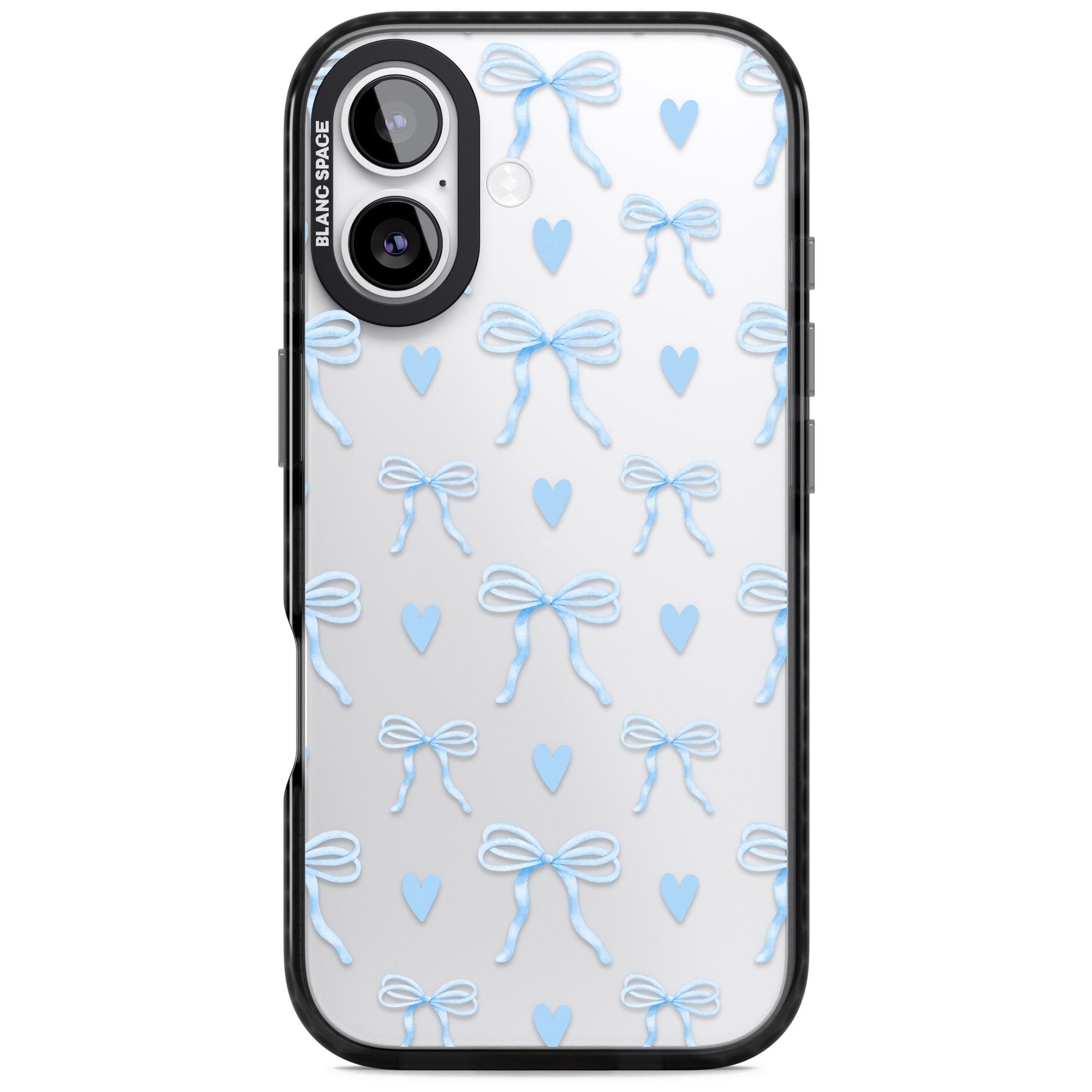 Blue Bows & Hearts iPhone 17 Impact Black Phone Case