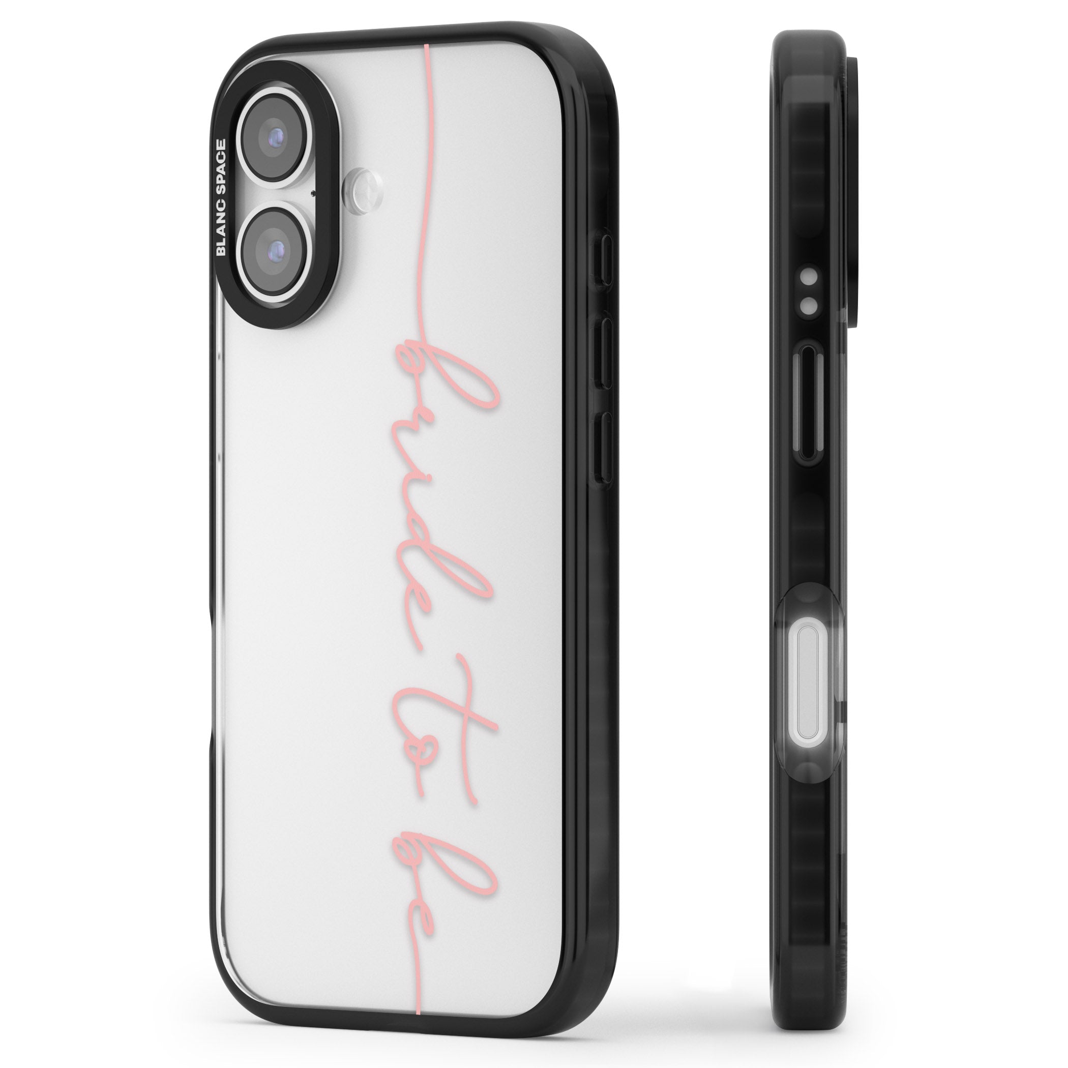 Bride To Be iPhone 17 Impact Black Phone Case Side Profile