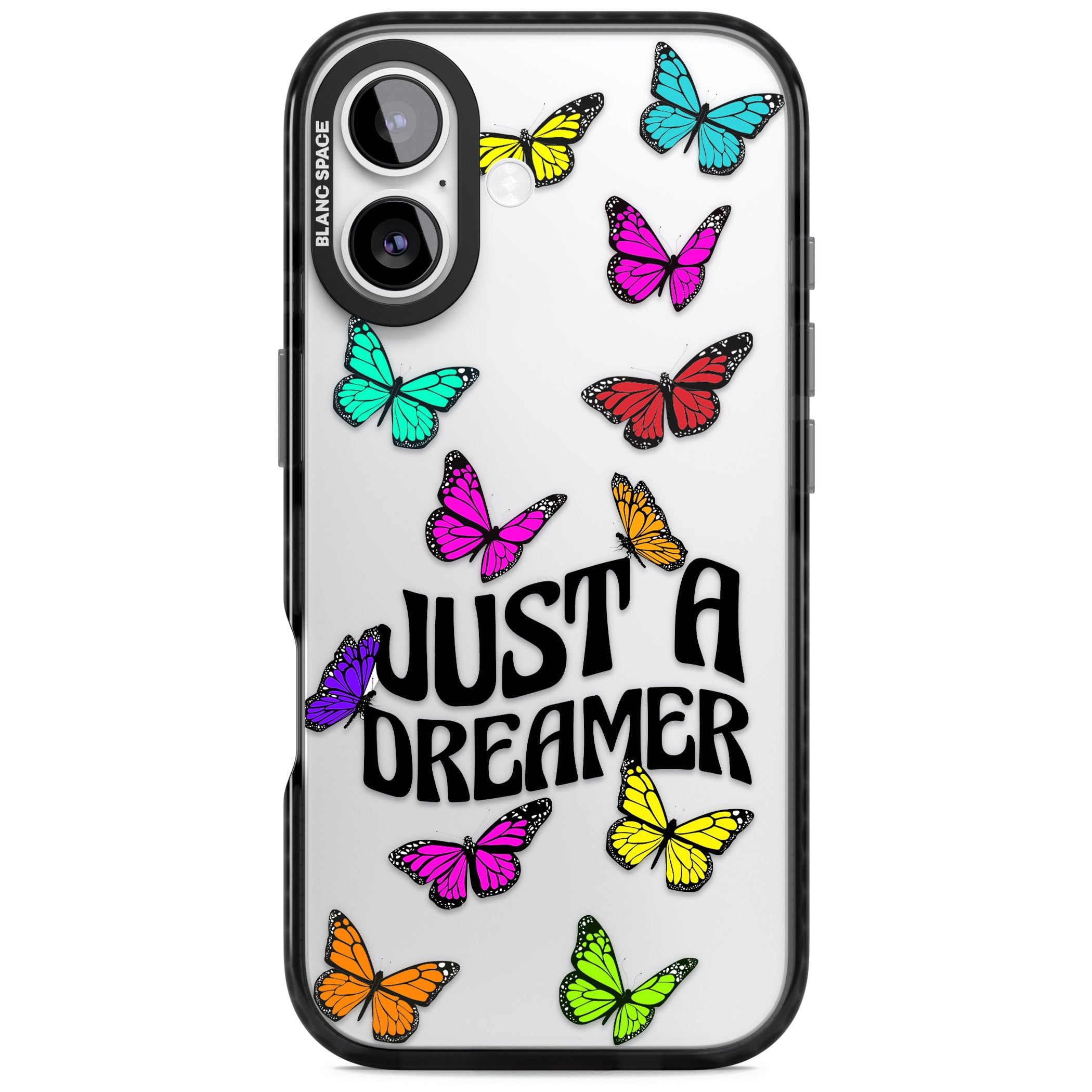 Just A Dreamer Butterfly iPhone 17 Impact Black Phone Case