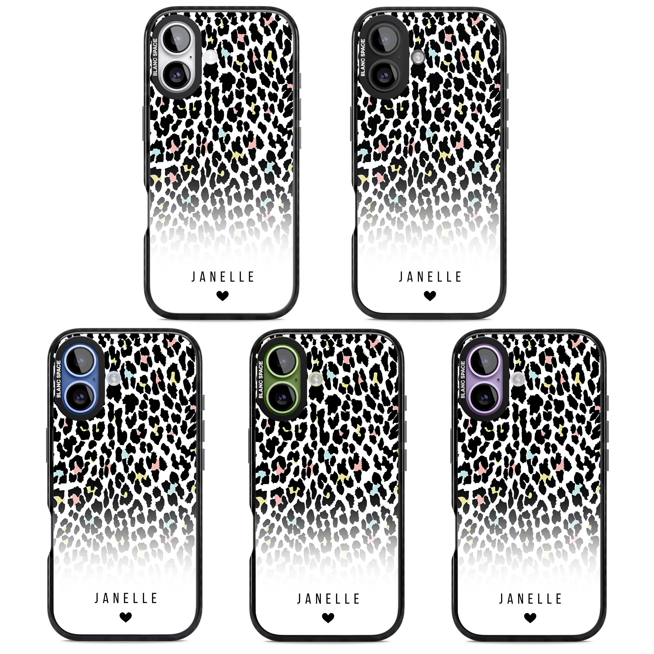 Personalised Pastel Leopard iPhone 17 Impact Black Phone Case APT Impact Protection