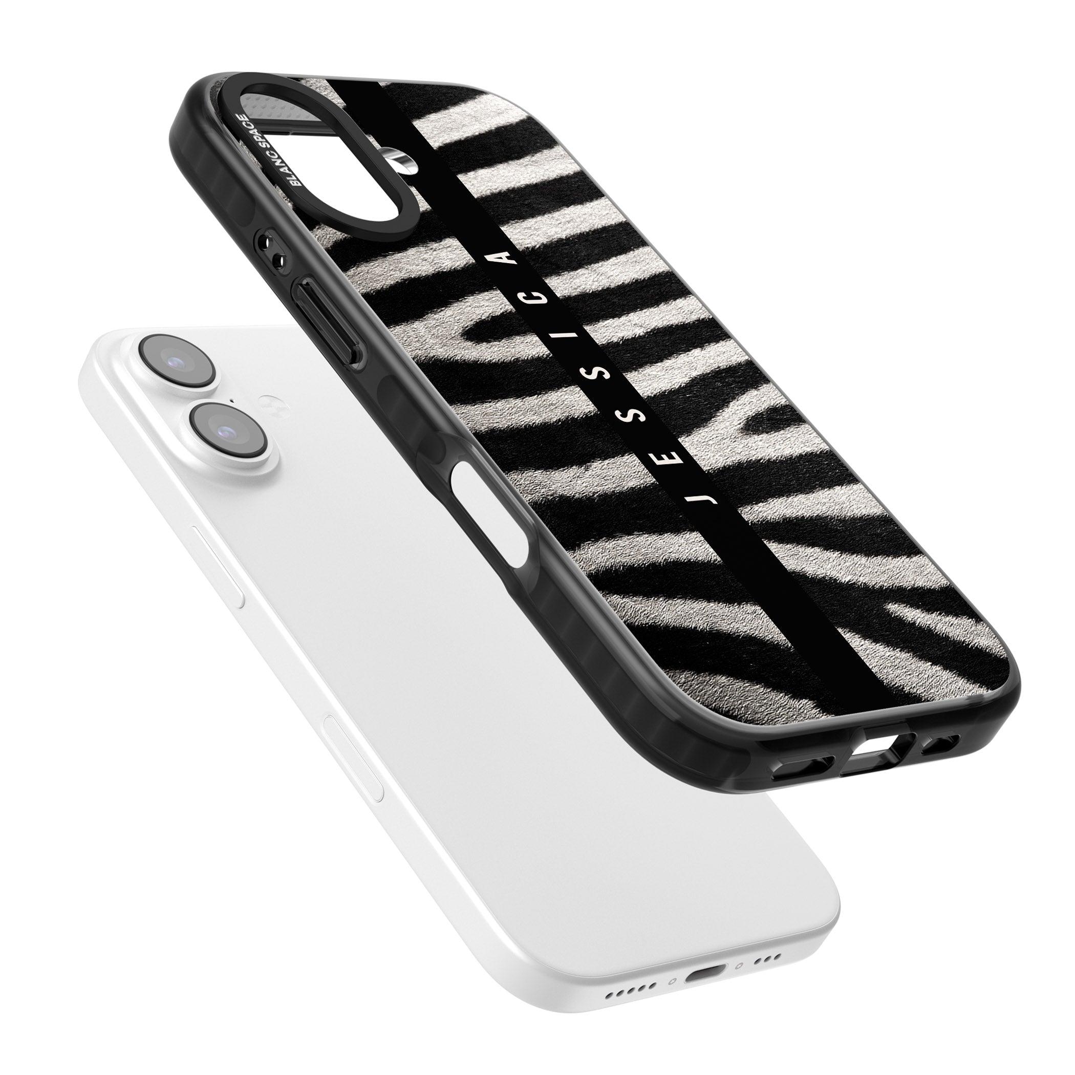 Personalised Zebra Print iPhone 17 Impact Black Phone Case Colours