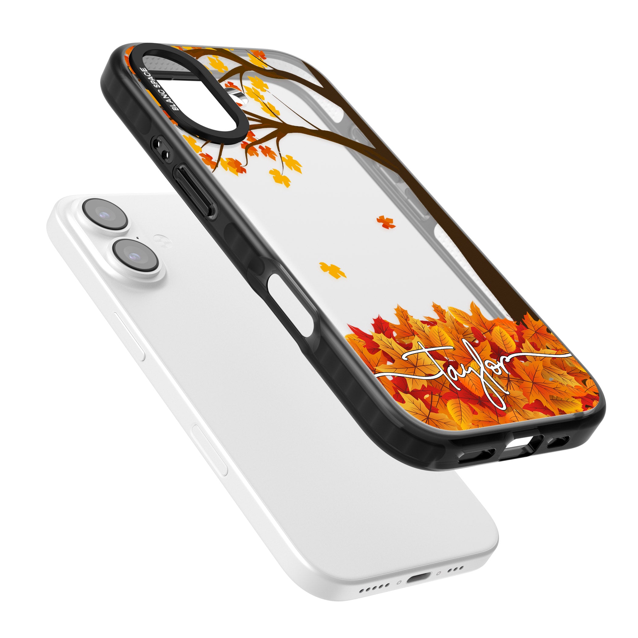 Personalised Autumn Leaves iPhone 17 Impact Black Phone Case Colours