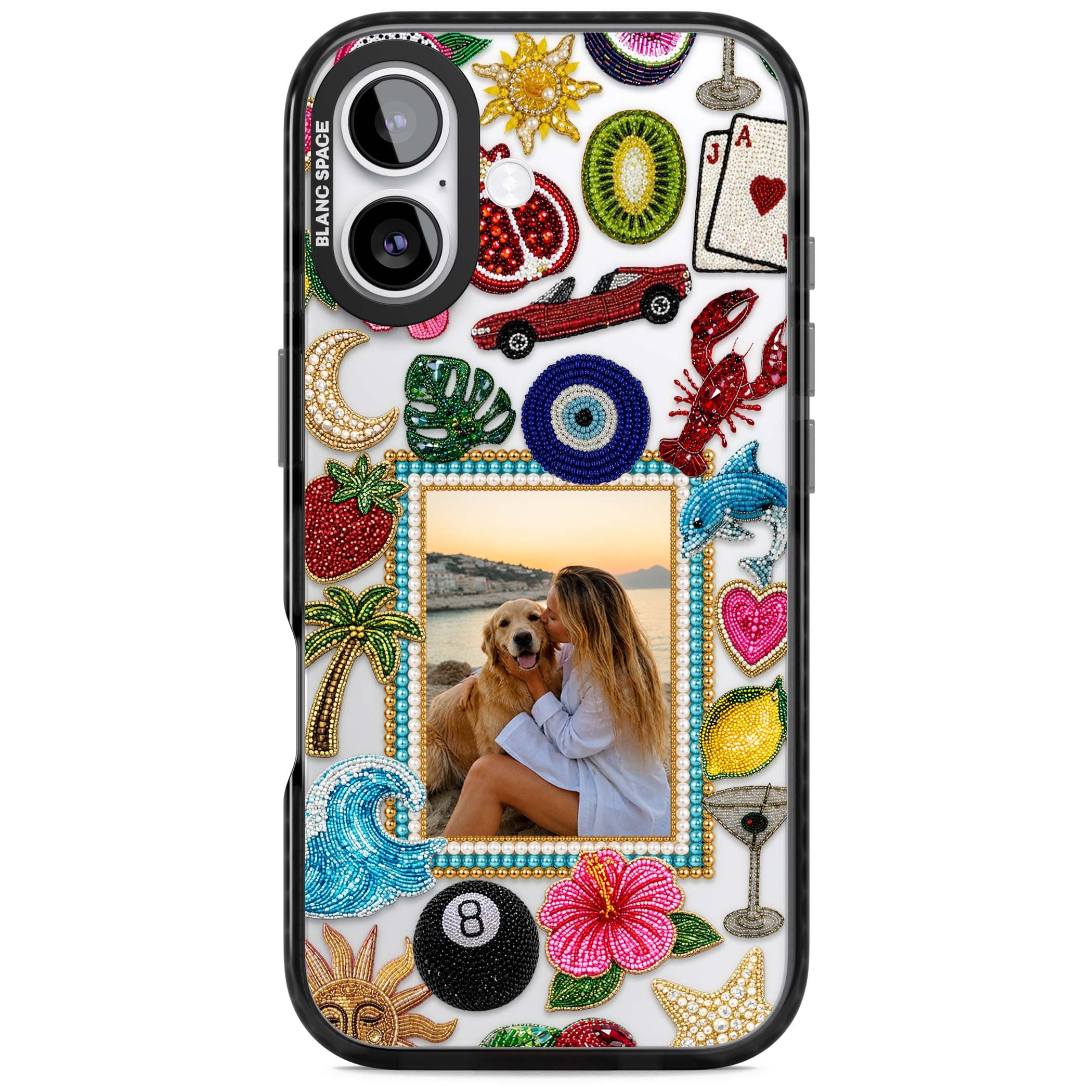 Beaded Photo coastal iPhone case | Clear Impact case for iPhone 17