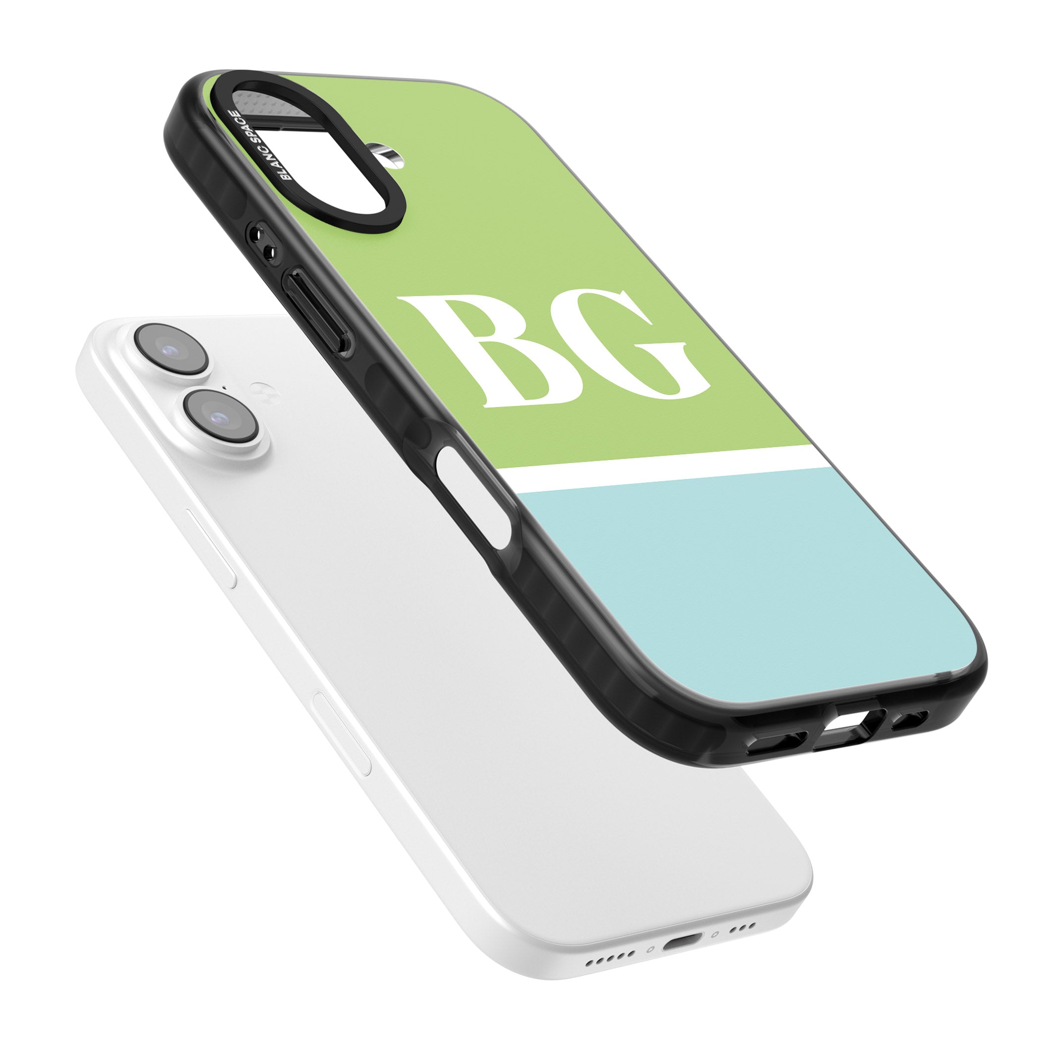 Personalised Colorblock: Green & Turquoise iPhone 17 Impact Black Phone Case Colours
