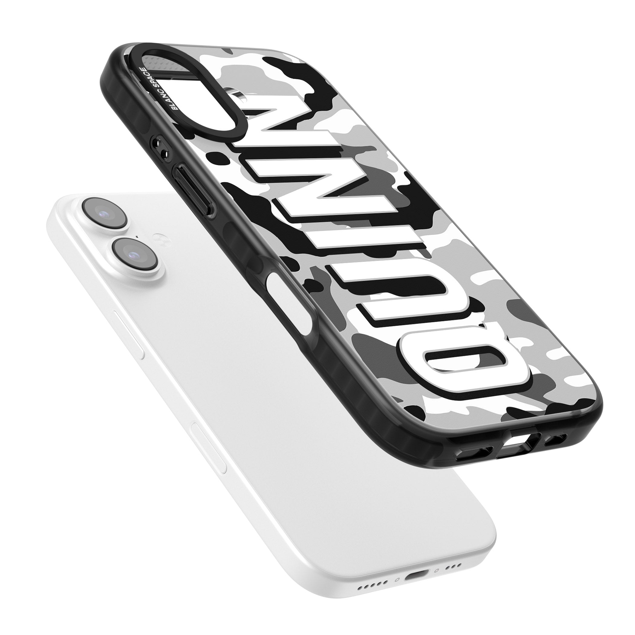 Personalised Greyscale Camo iPhone 17 Impact Black Phone Case Colours