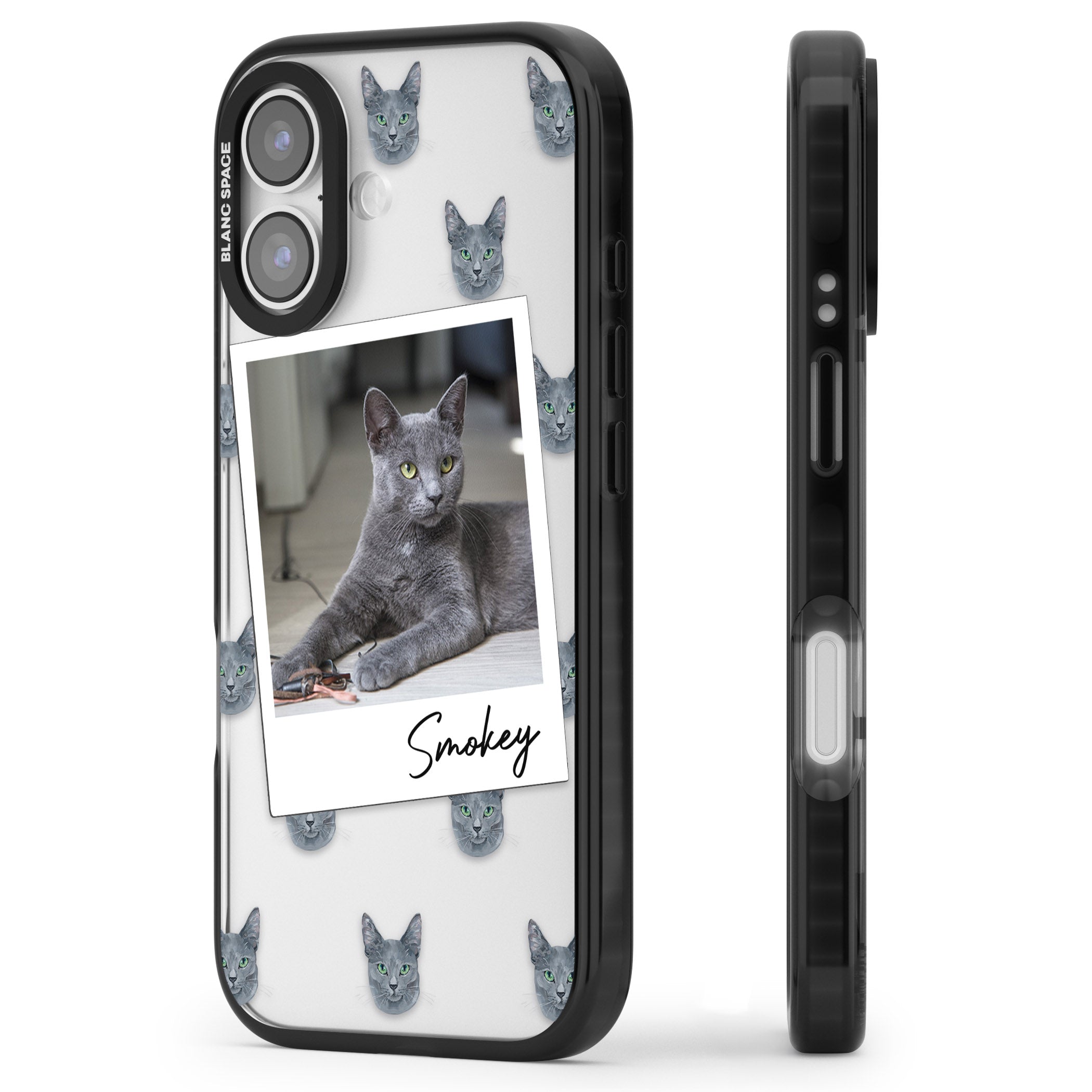 Personalised Korat Cat Photo iPhone 17 Impact Black Phone Case Side Profile