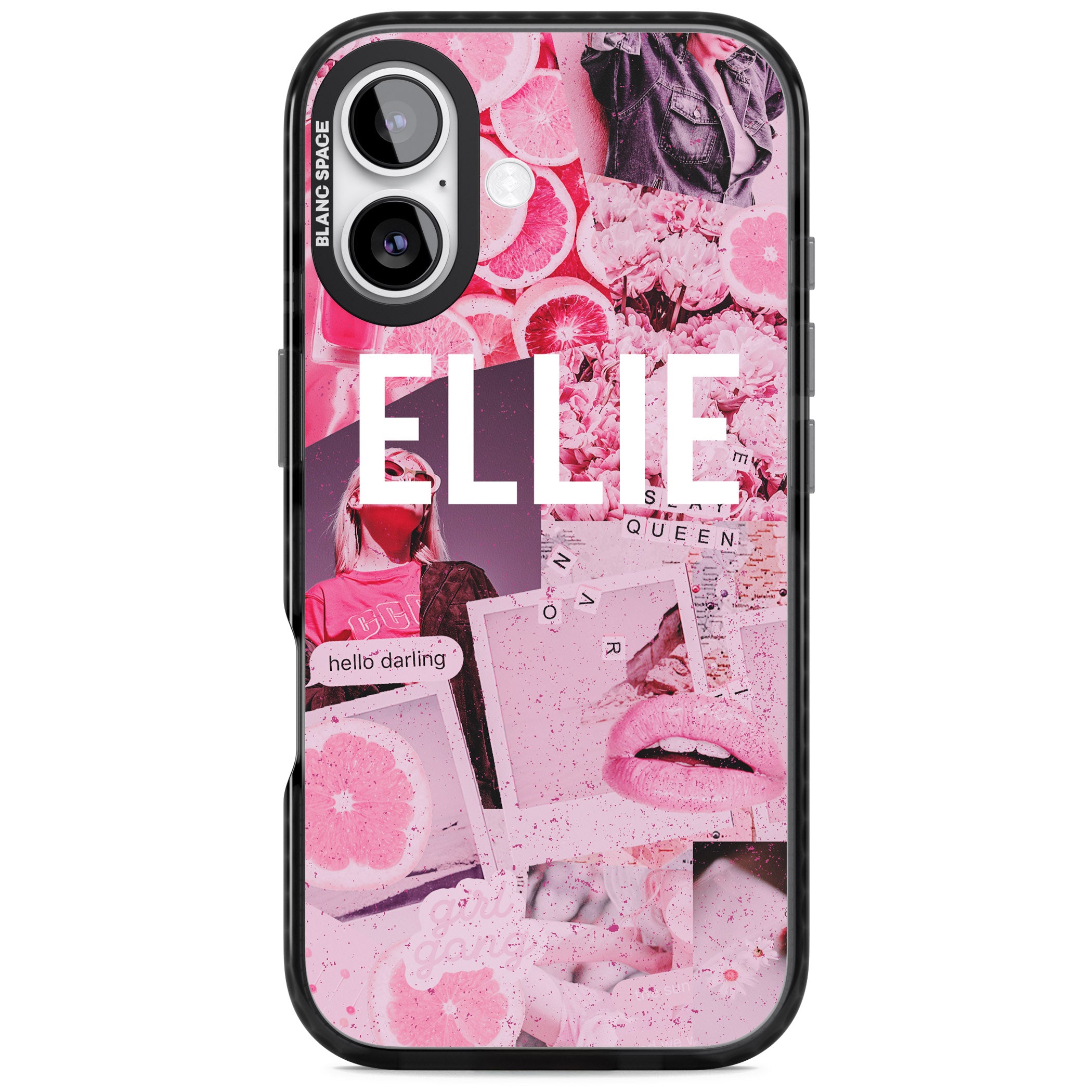 Personalised Sweet Pink Collage iPhone 17 Impact Black Phone Case