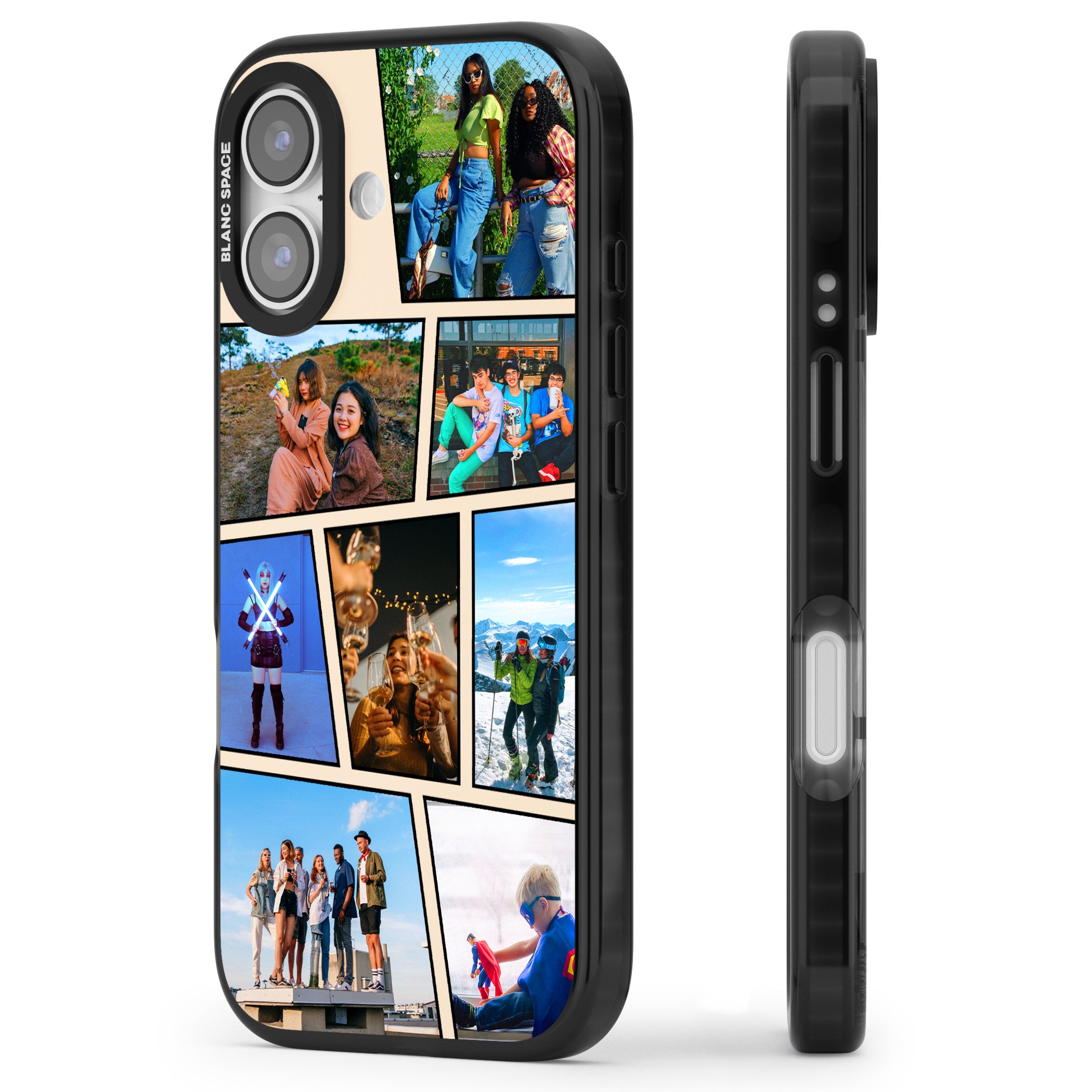 Personalised Comic Strip Photo iPhone 17 Impact Black Phone Case Side Profile