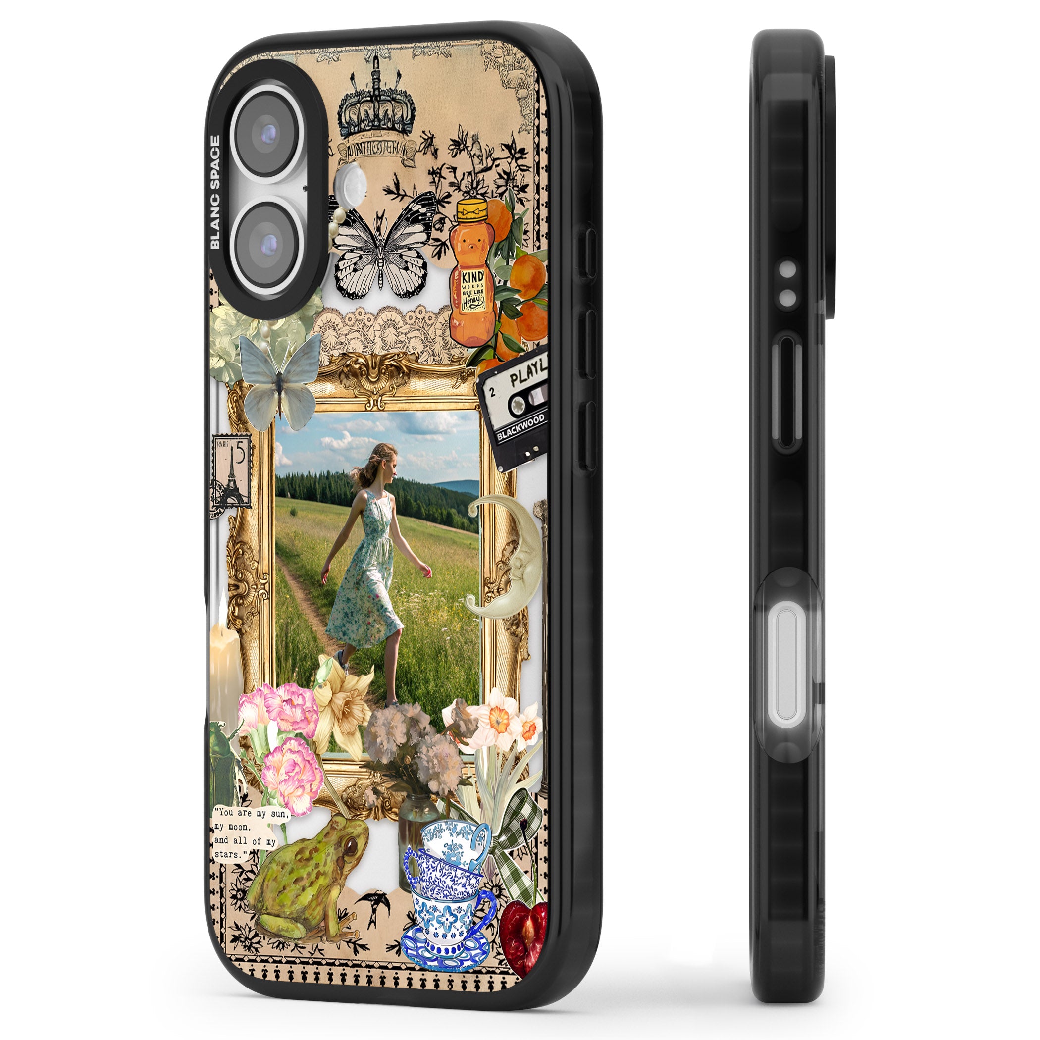 Personalised Country Collage Frame iPhone 17 Impact Black Phone Case Side Profile