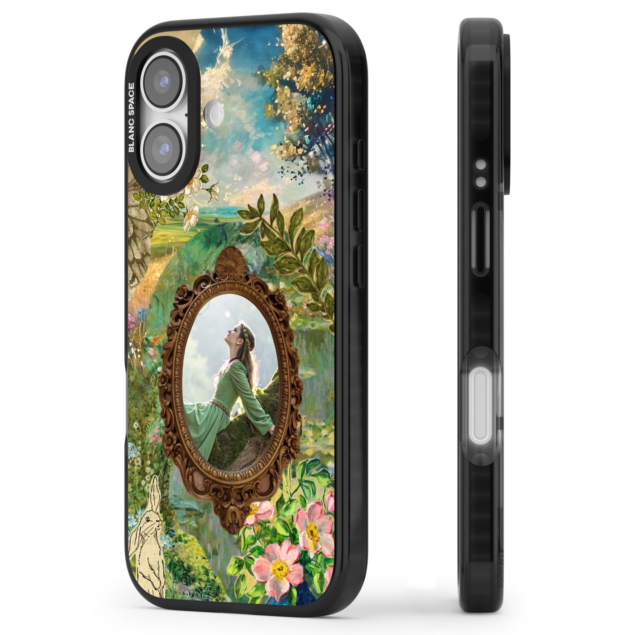 Personalised Meadow Frame iPhone 17 Impact Black Phone Case Side Profile