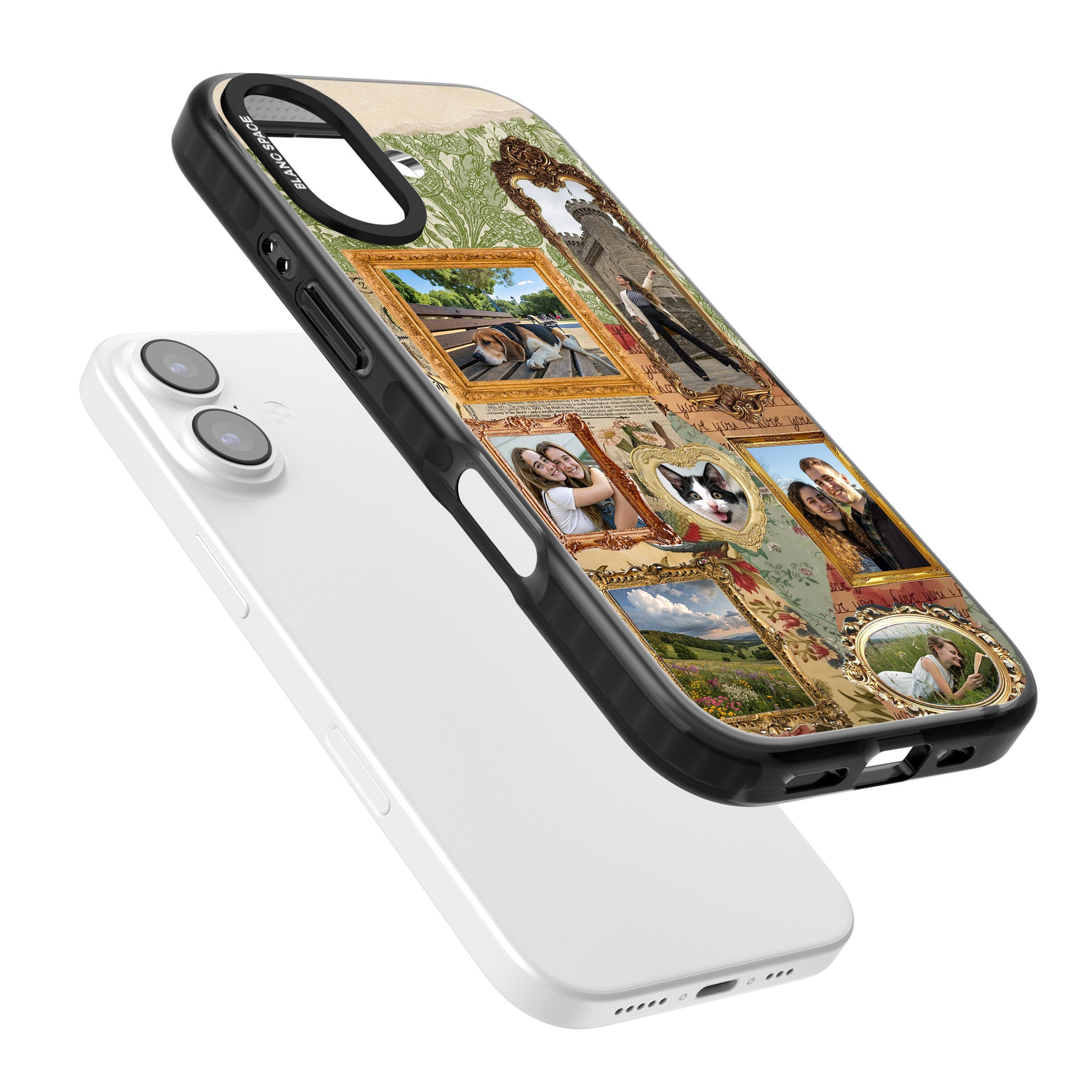 Personalised Vintage Frame Collage iPhone 17 Impact Black Phone Case Colours