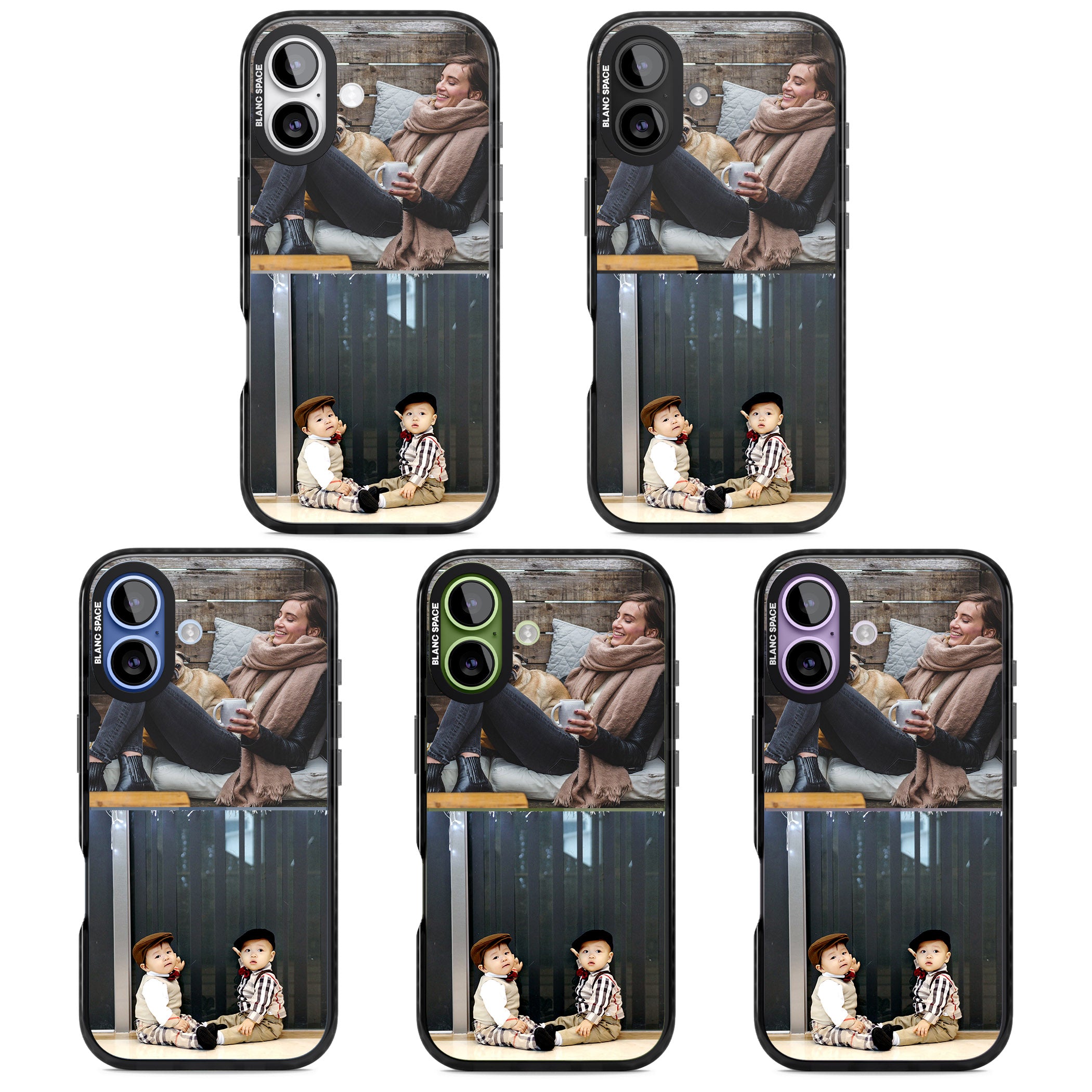Personalised 2 Photo Grid iPhone 17 Impact Black Phone Case APT Impact Protection
