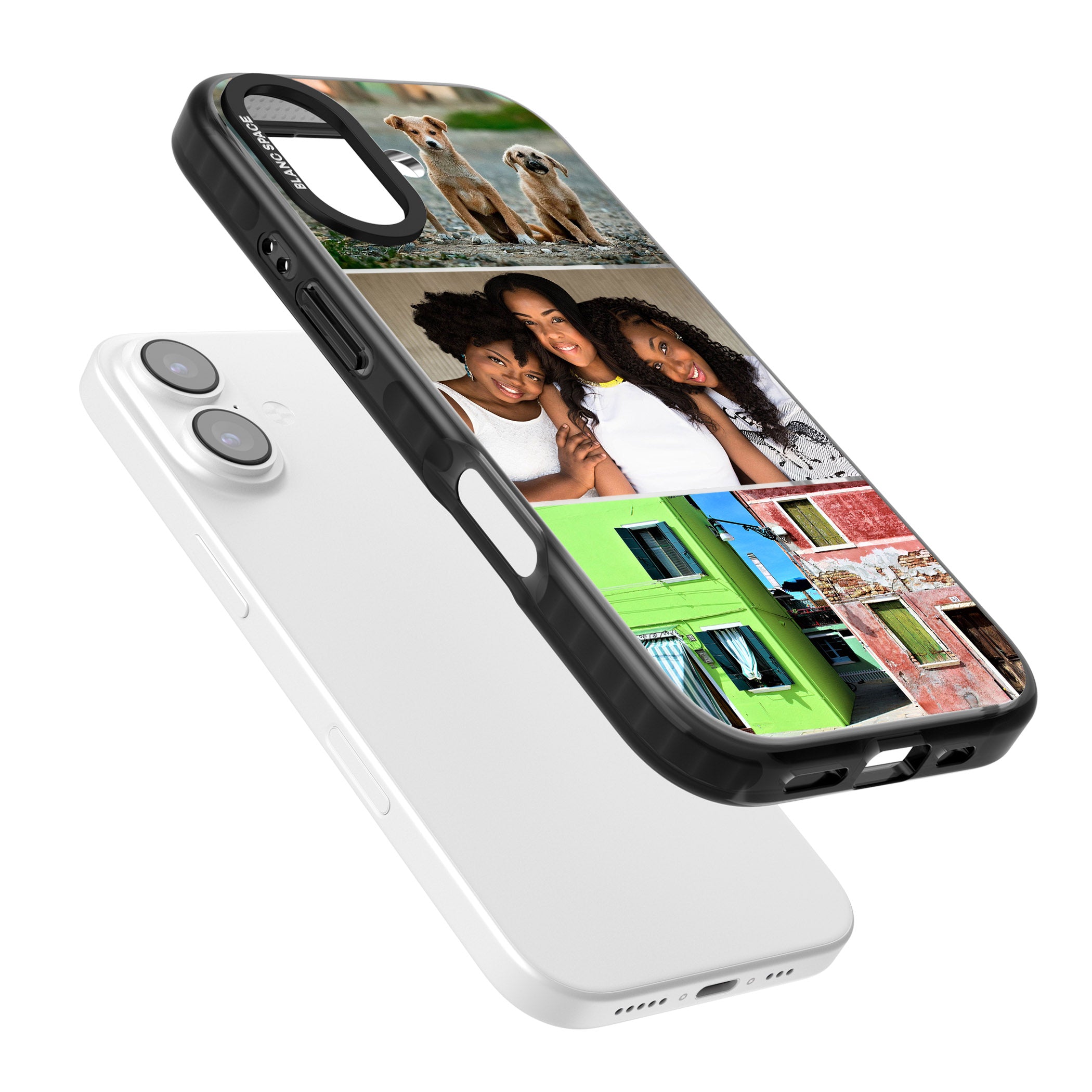 Personalised 3 Photo Grid iPhone 17 Impact Black Phone Case Colours