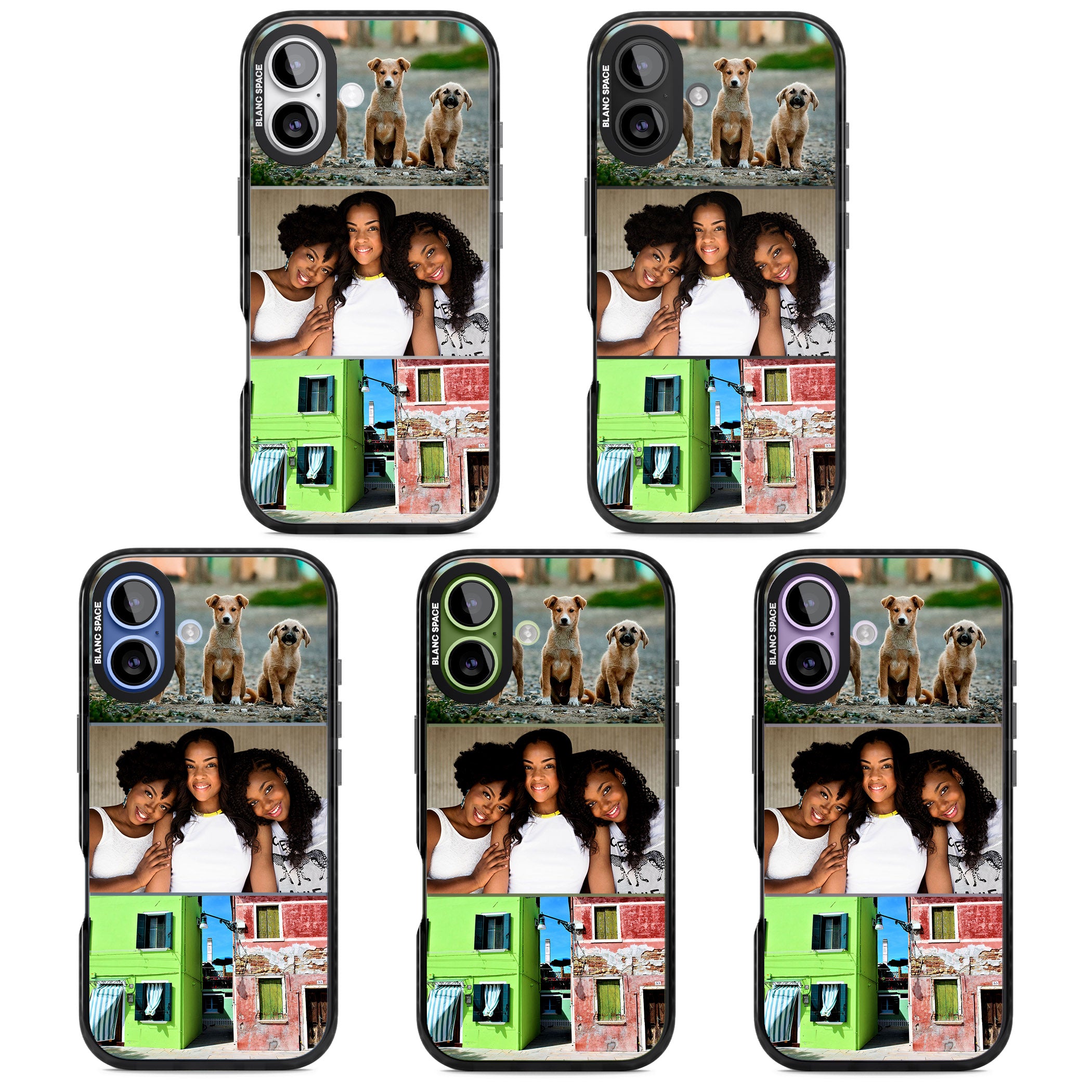Personalised 3 Photo Grid iPhone 17 Impact Black Phone Case APT Impact Protection