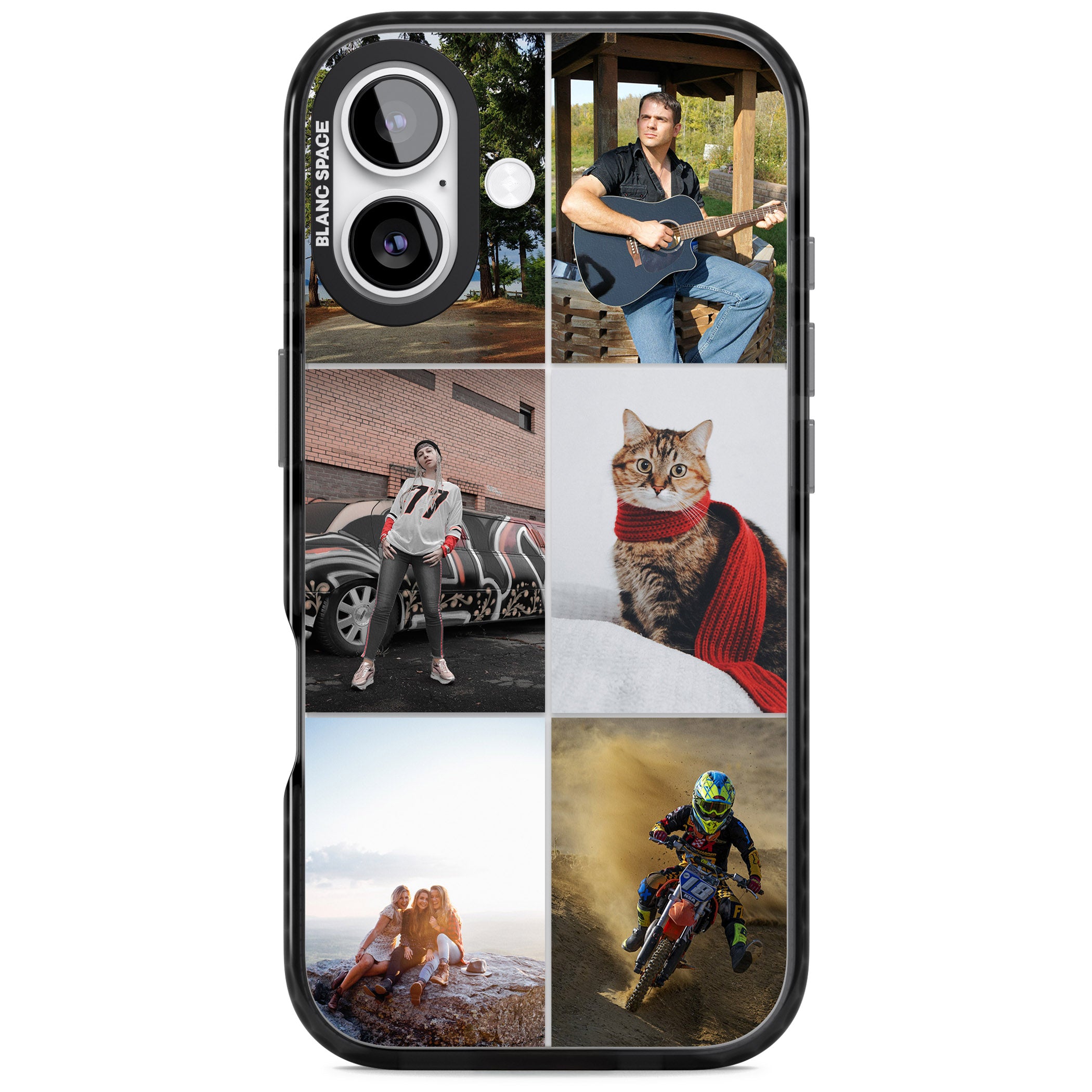 Personalised 6 Photo Grid iPhone 17 Impact Black Phone Case