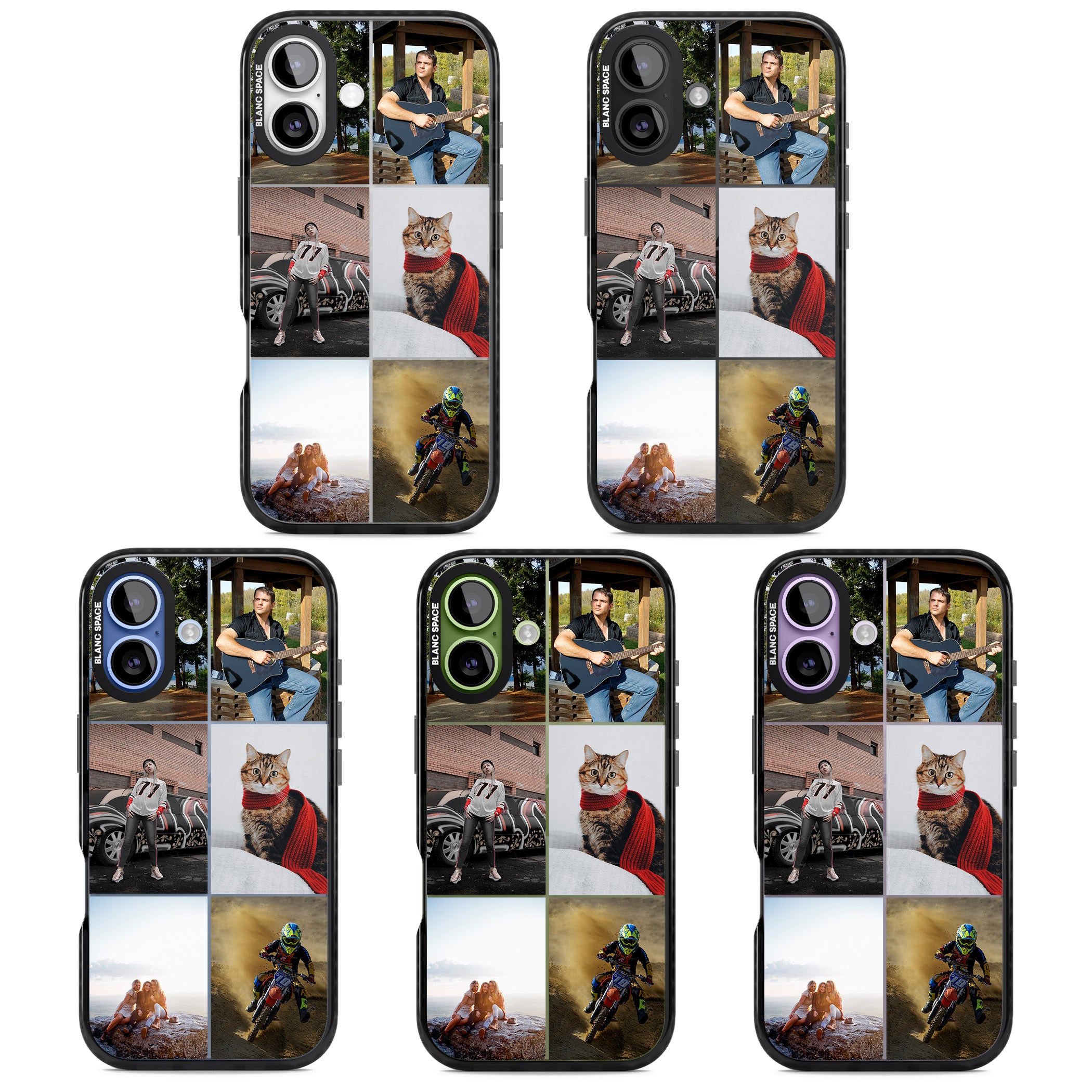 Personalised 6 Photo Grid iPhone 17 Impact Black Phone Case APT Impact Protection