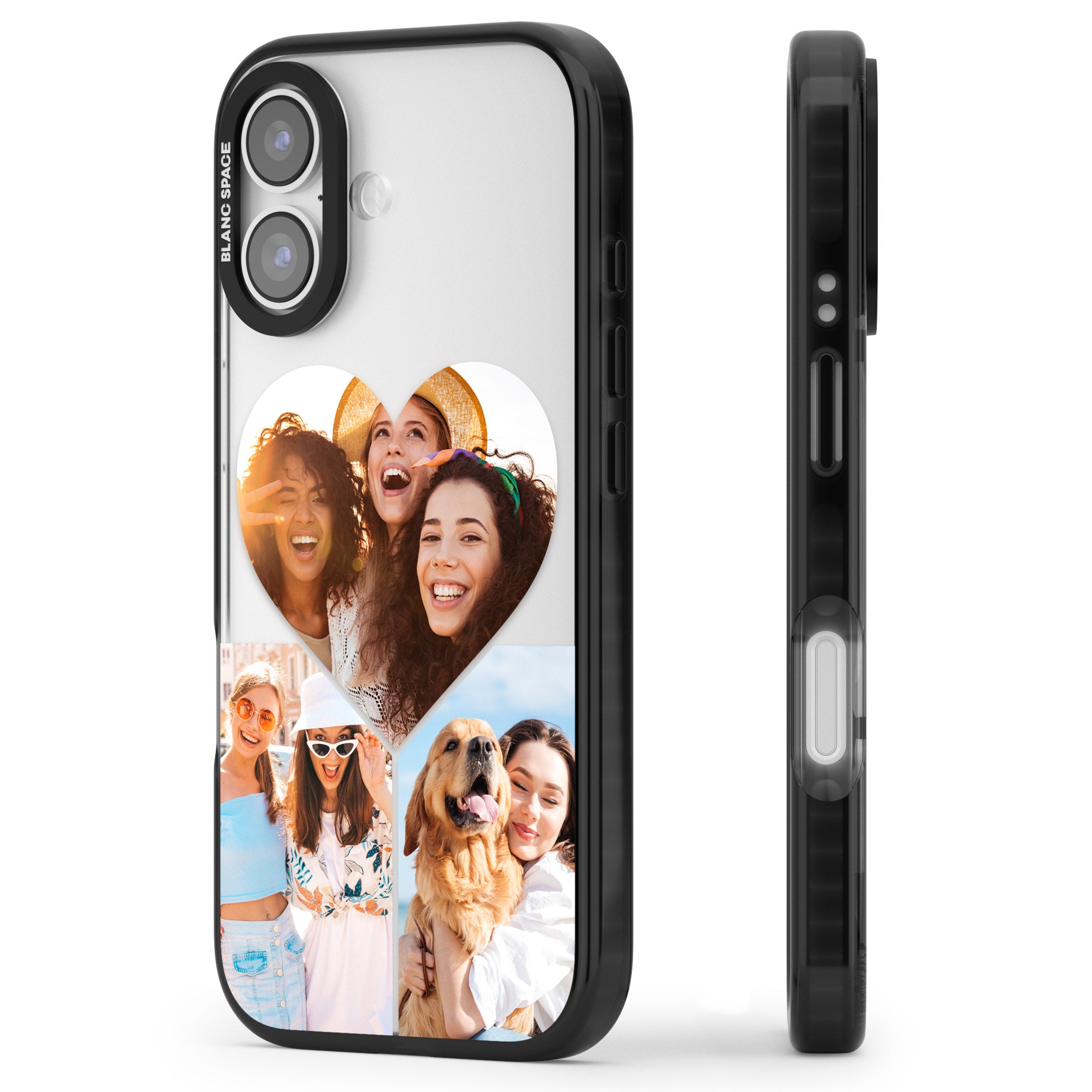 Personalised Heart Photo iPhone 17 Impact Black Phone Case Side Profile