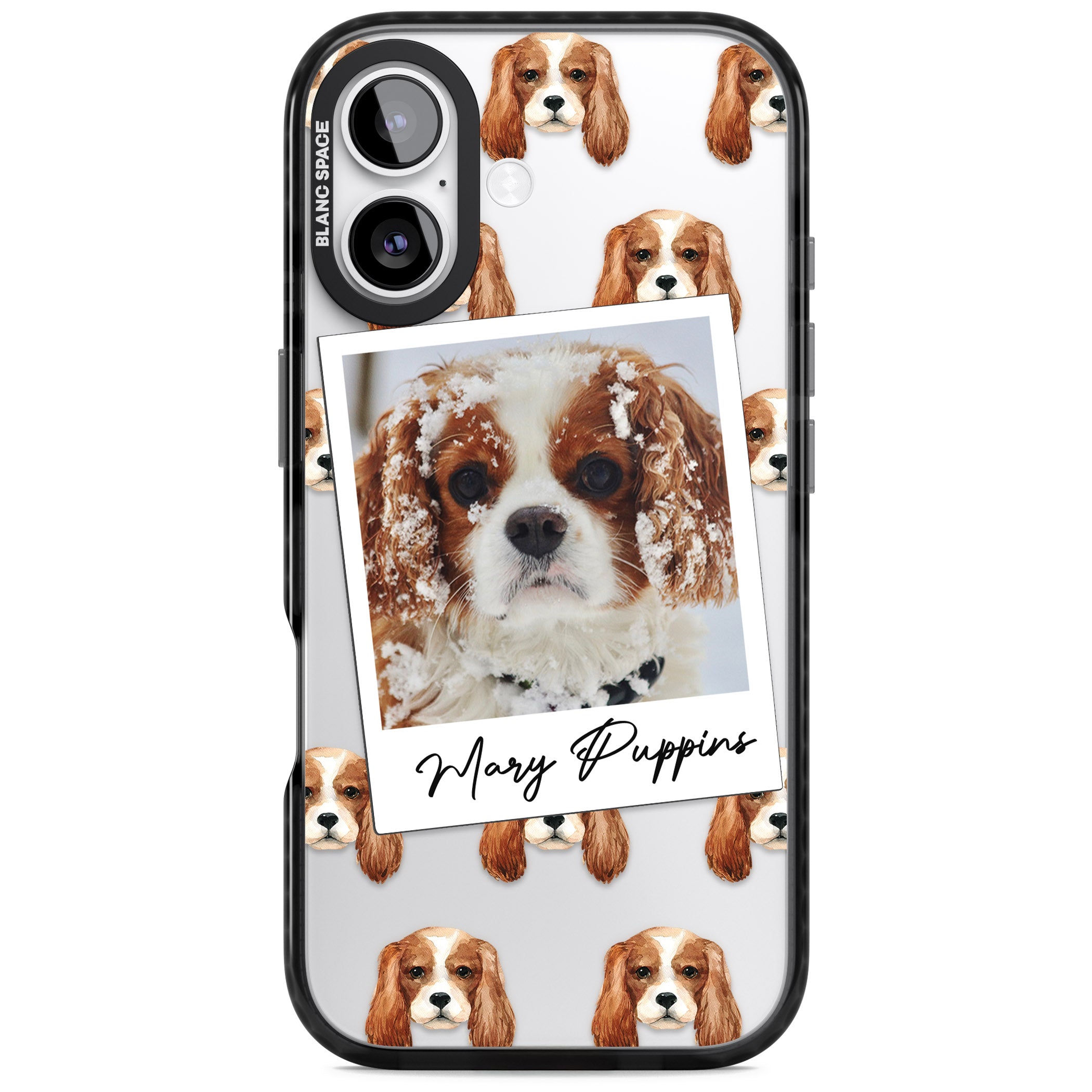 Personalised Cavalier King Charles Instant Camera Photo iPhone 17 Impact Black Phone Case