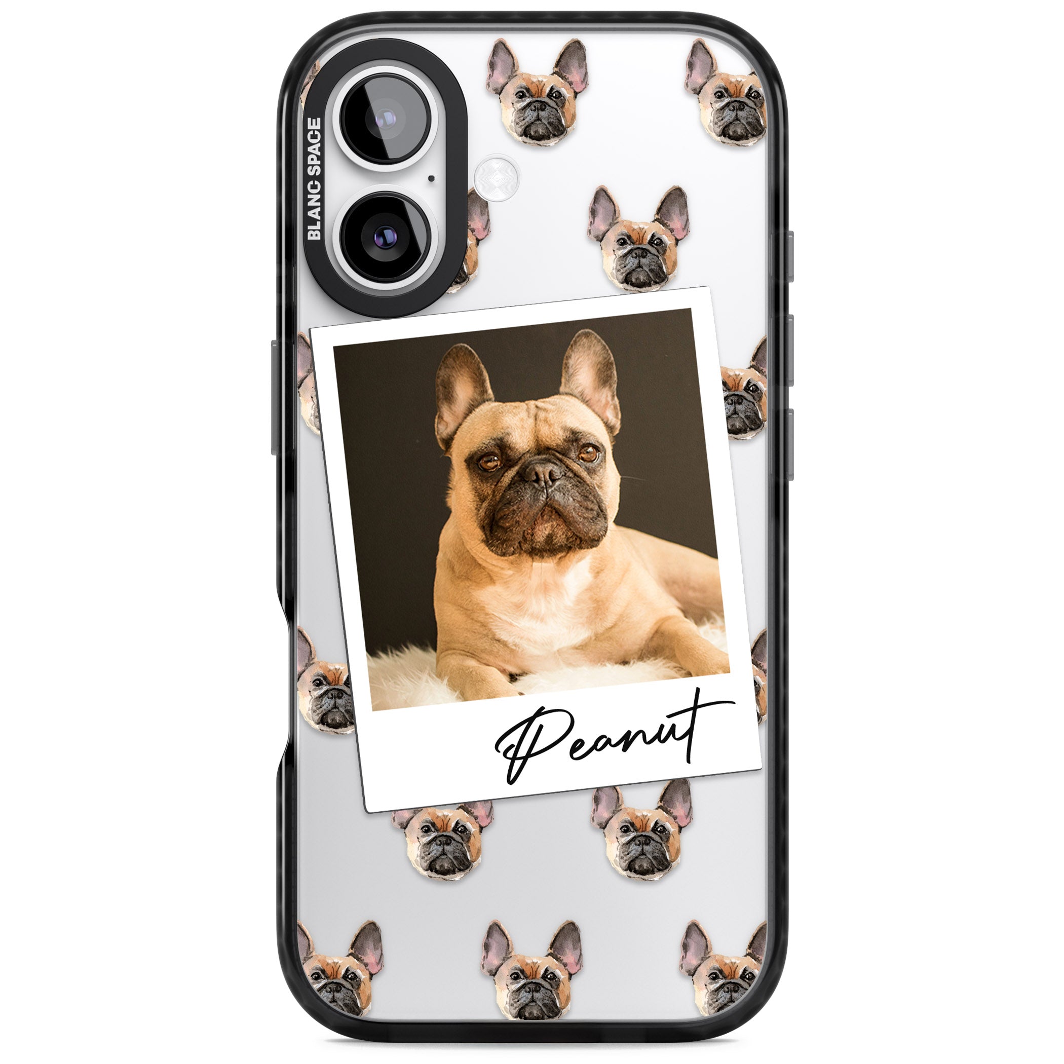 Personalised Tan French Bulldog Instant Camera Photo iPhone 17 Impact Black Phone Case