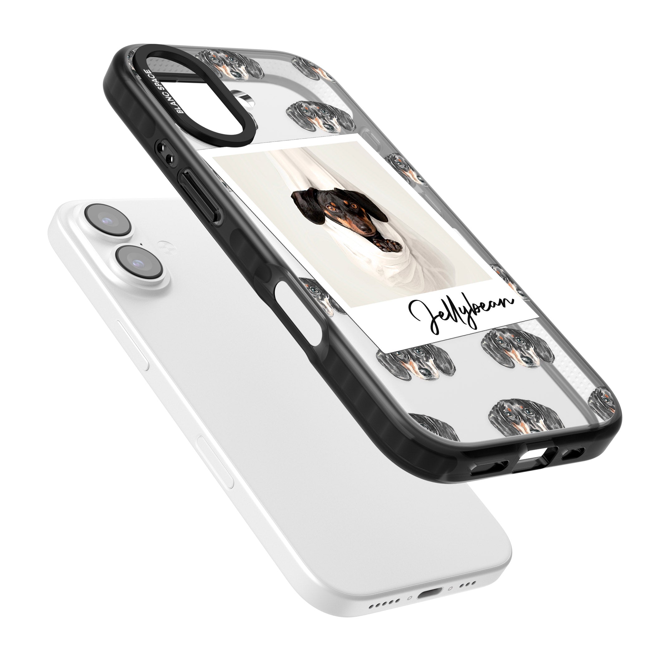 Personalised Black Dachshund Instant Camera Photo iPhone 17 Impact Black Phone Case Colours