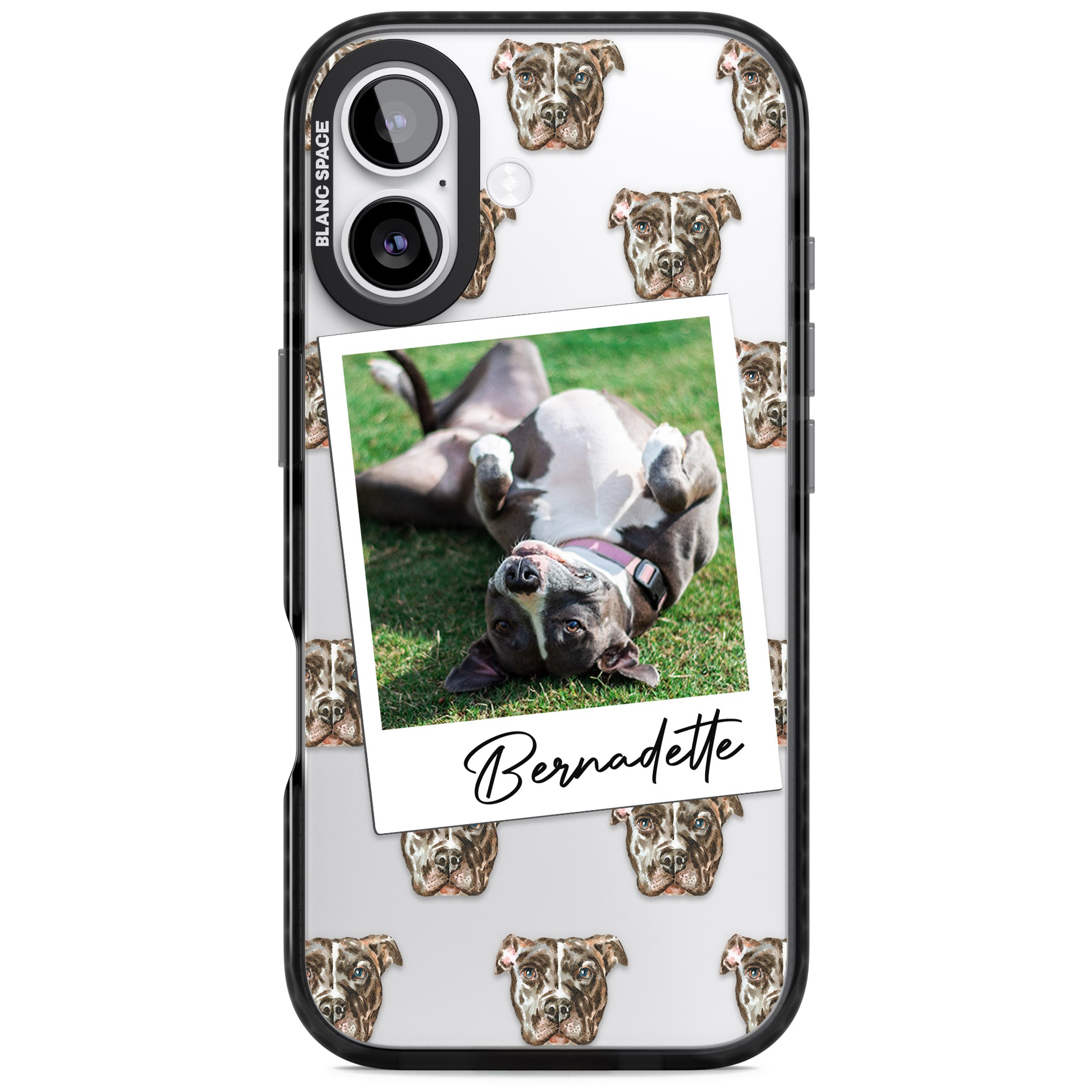 Personalised Staffordshire Bull Terrier Instant Camera Photo iPhone 17 Impact Black Phone Case