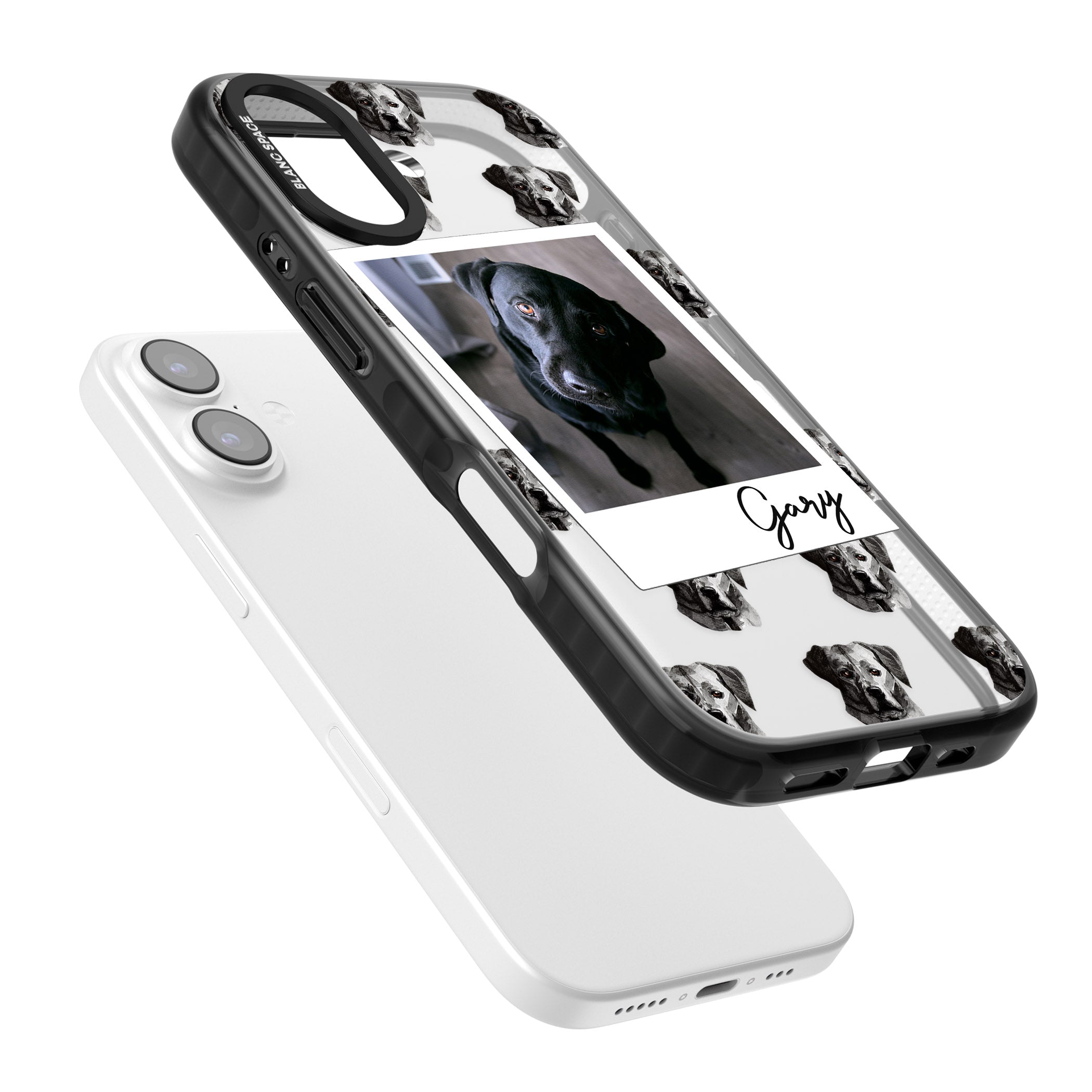 Personalised Black Labrador Instant Camera Photo iPhone 17 Impact Black Phone Case Colours
