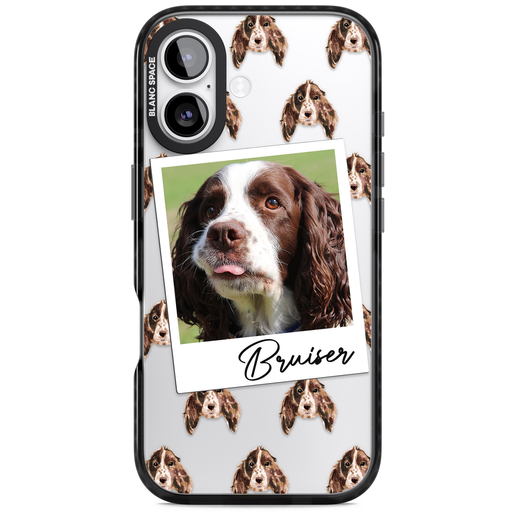 Personalised Springer Spaniel Instant Camera Photo iPhone 17 Impact Black Phone Case