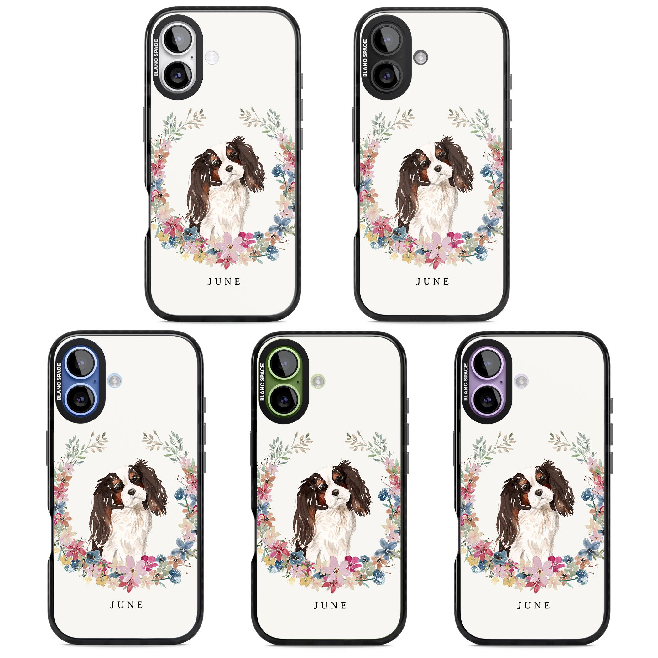 Personalised King Charles Floral Portrait iPhone 17 Impact Black Phone Case APT Impact Protection
