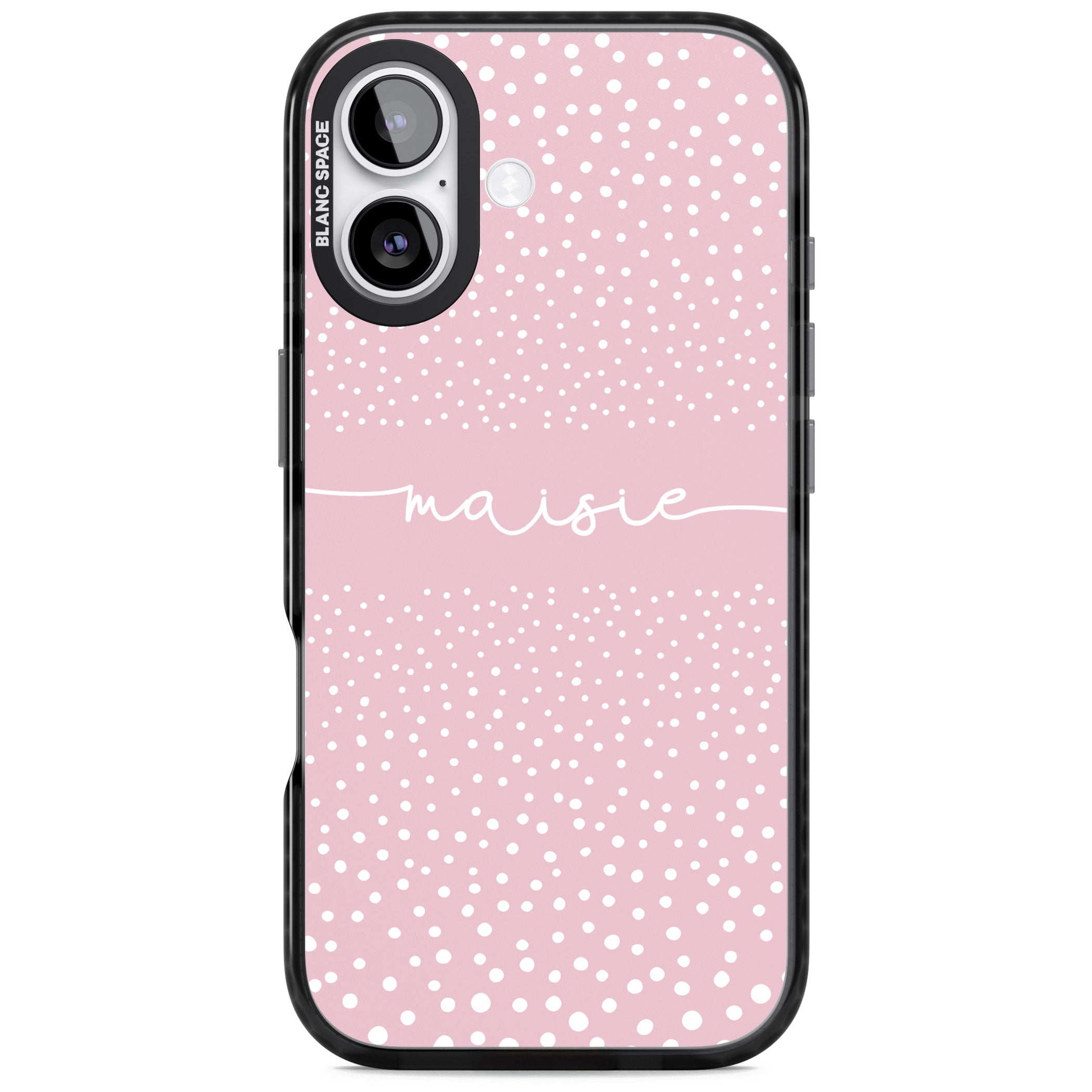 Personalised Pink Dots iPhone 17 Impact Black Phone Case
