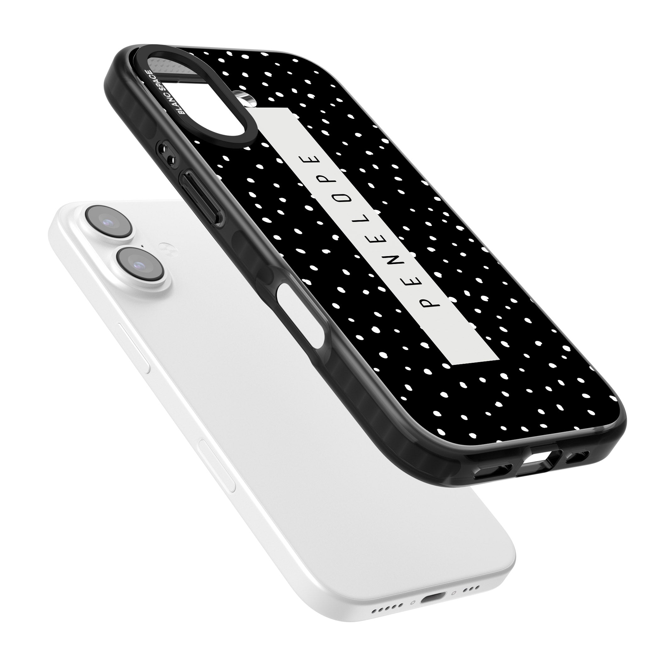 Personalised Black Dots iPhone 17 Impact Black Phone Case Colours
