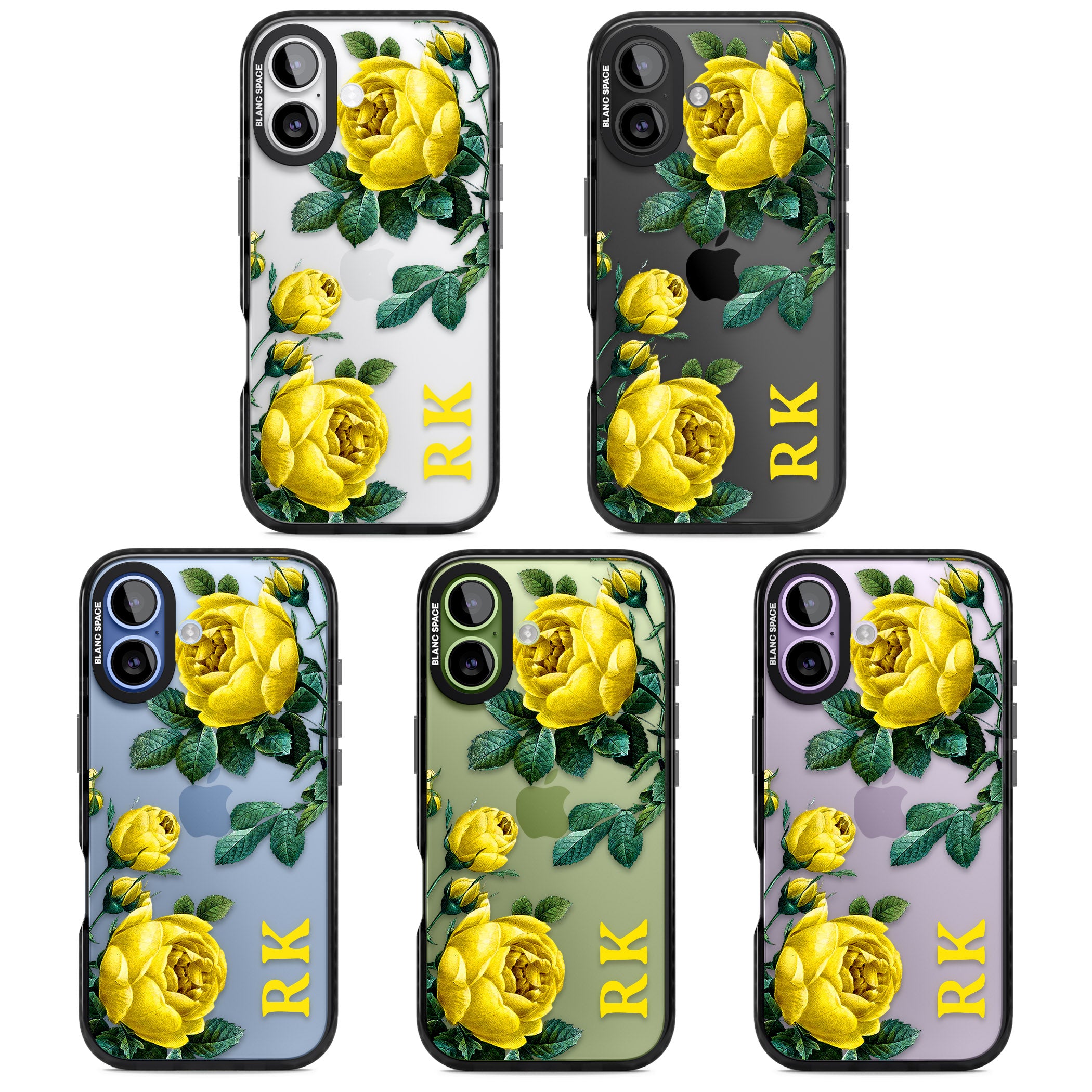 Personalised Vintage Floral Yellow Roses iPhone 17 Impact Black Phone Case APT Impact Protection