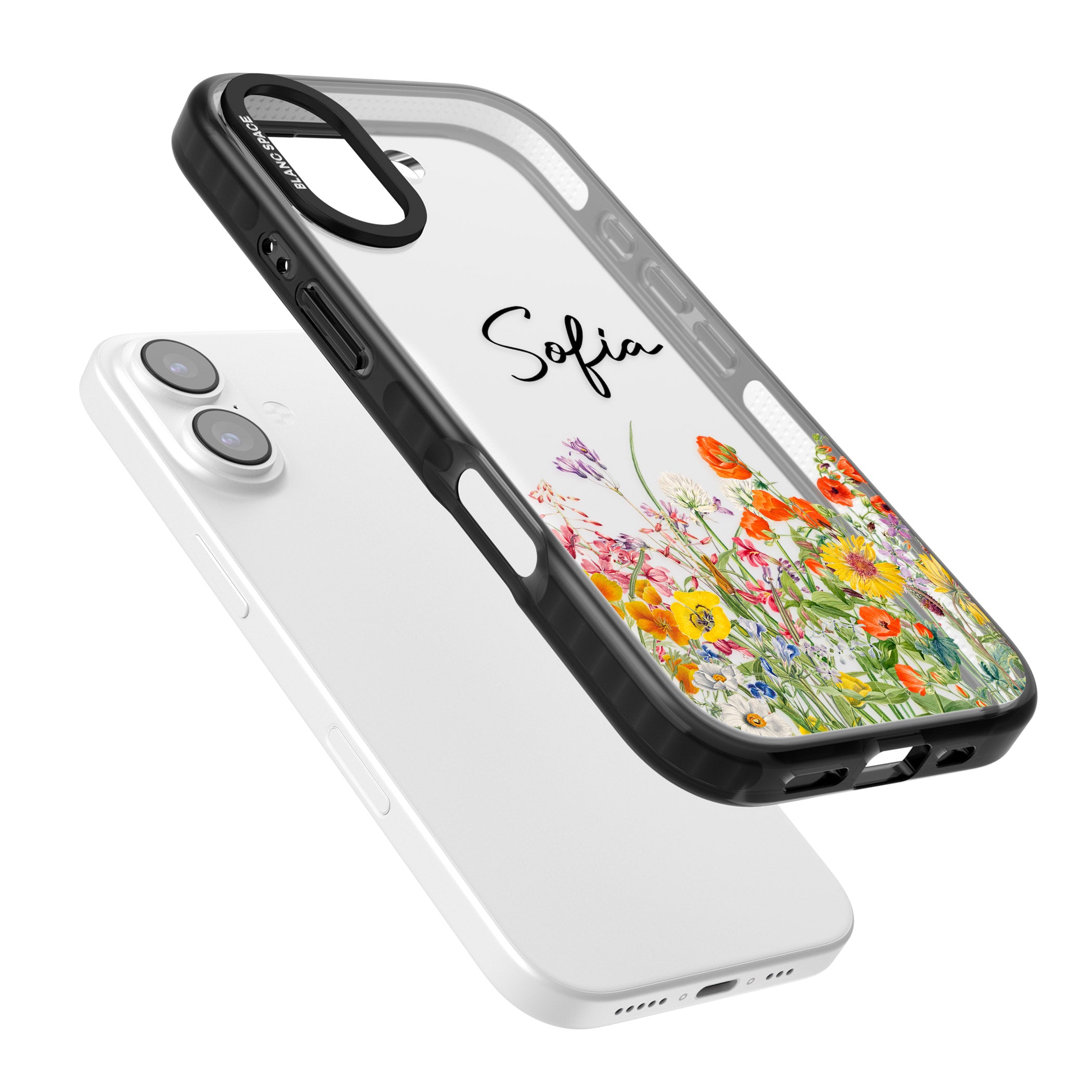 Personalised Summer Wildflowers iPhone 17 Impact Black Phone Case Colours