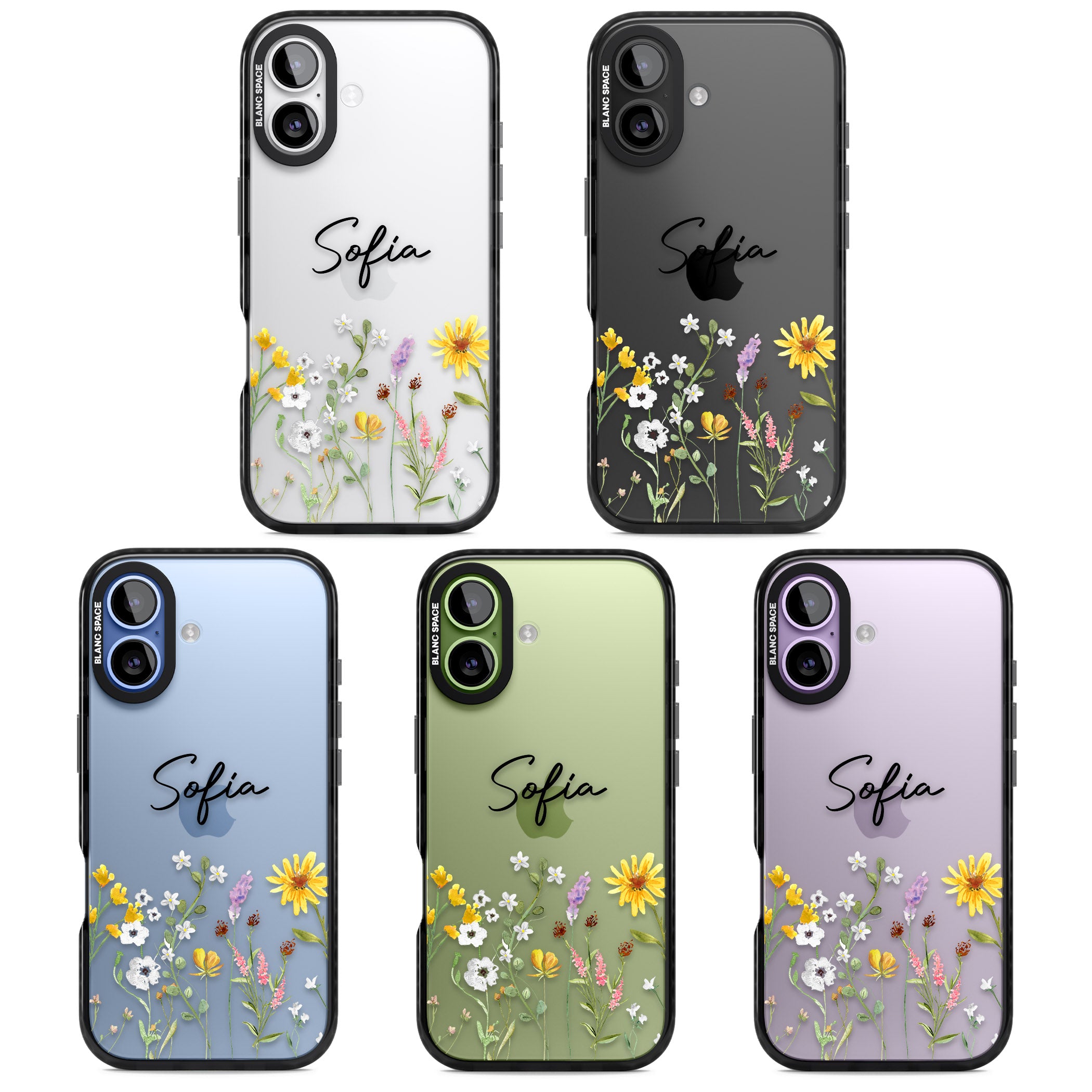 Personalised April Wildfowers iPhone 17 Impact Black Phone Case APT Impact Protection