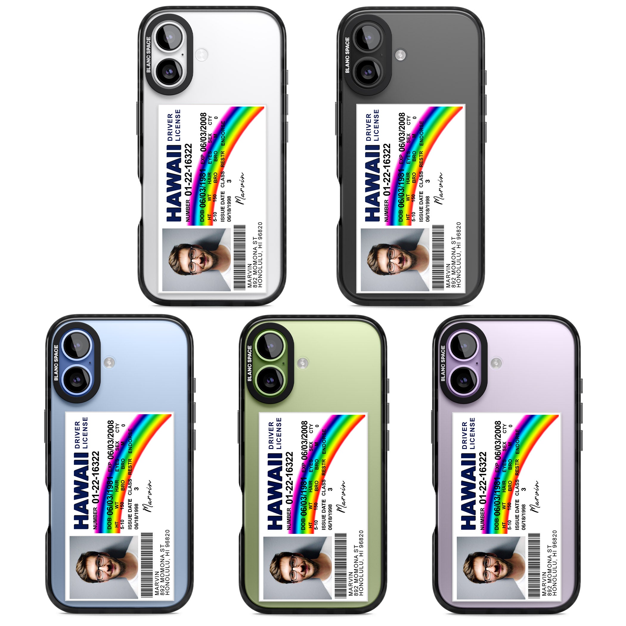 Personalised Hawaii Driving License iPhone 17 Impact Black Phone Case APT Impact Protection