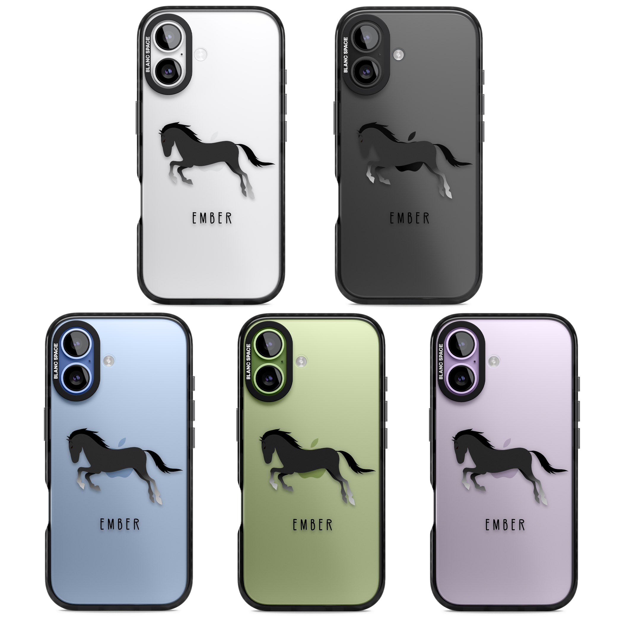 Personalised Black Horse iPhone 17 Impact Black Phone Case APT Impact Protection